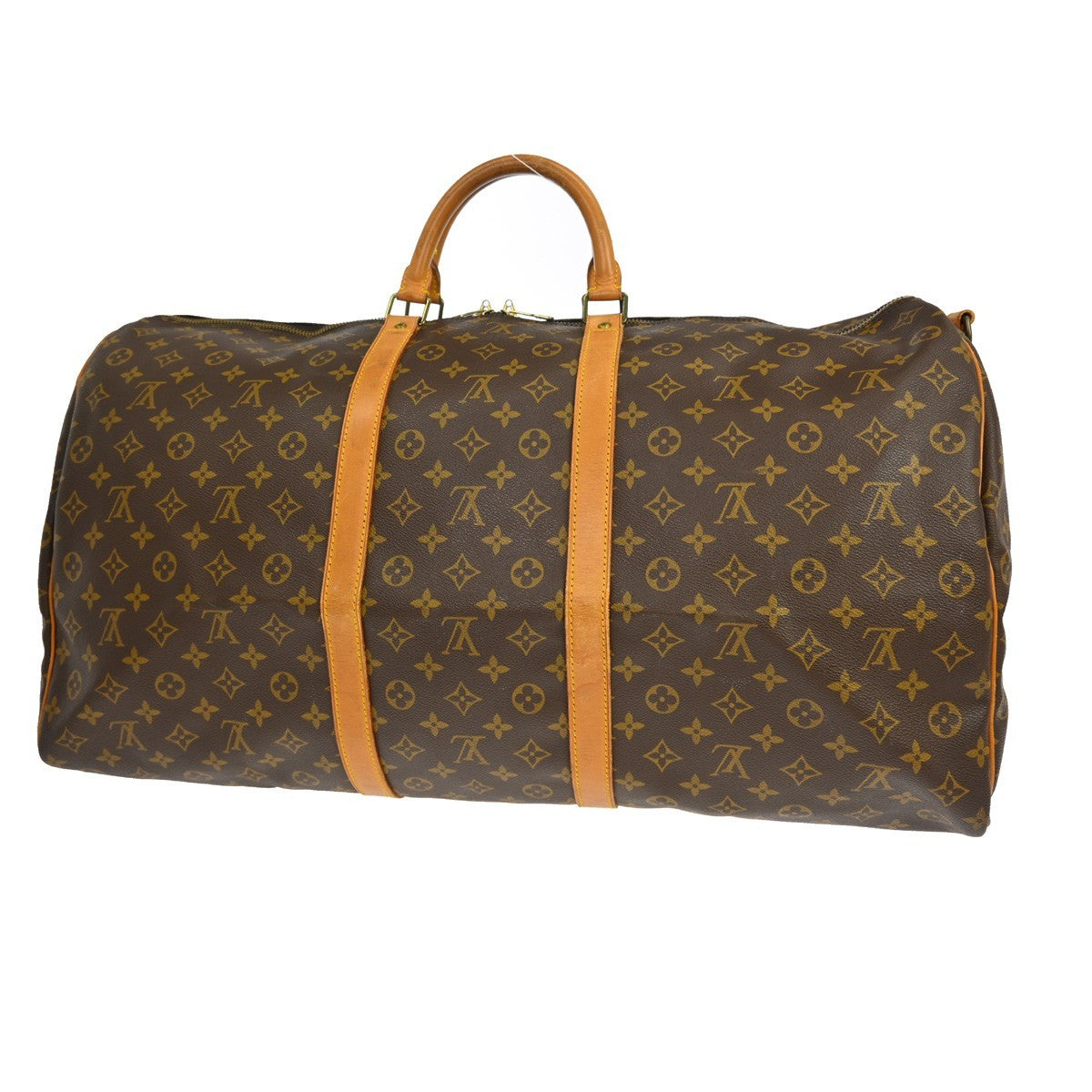 Louis Vuitton Keepall Bandoulière Monogram Brown Canvas Travel Bag Bag (Pre-Owned)