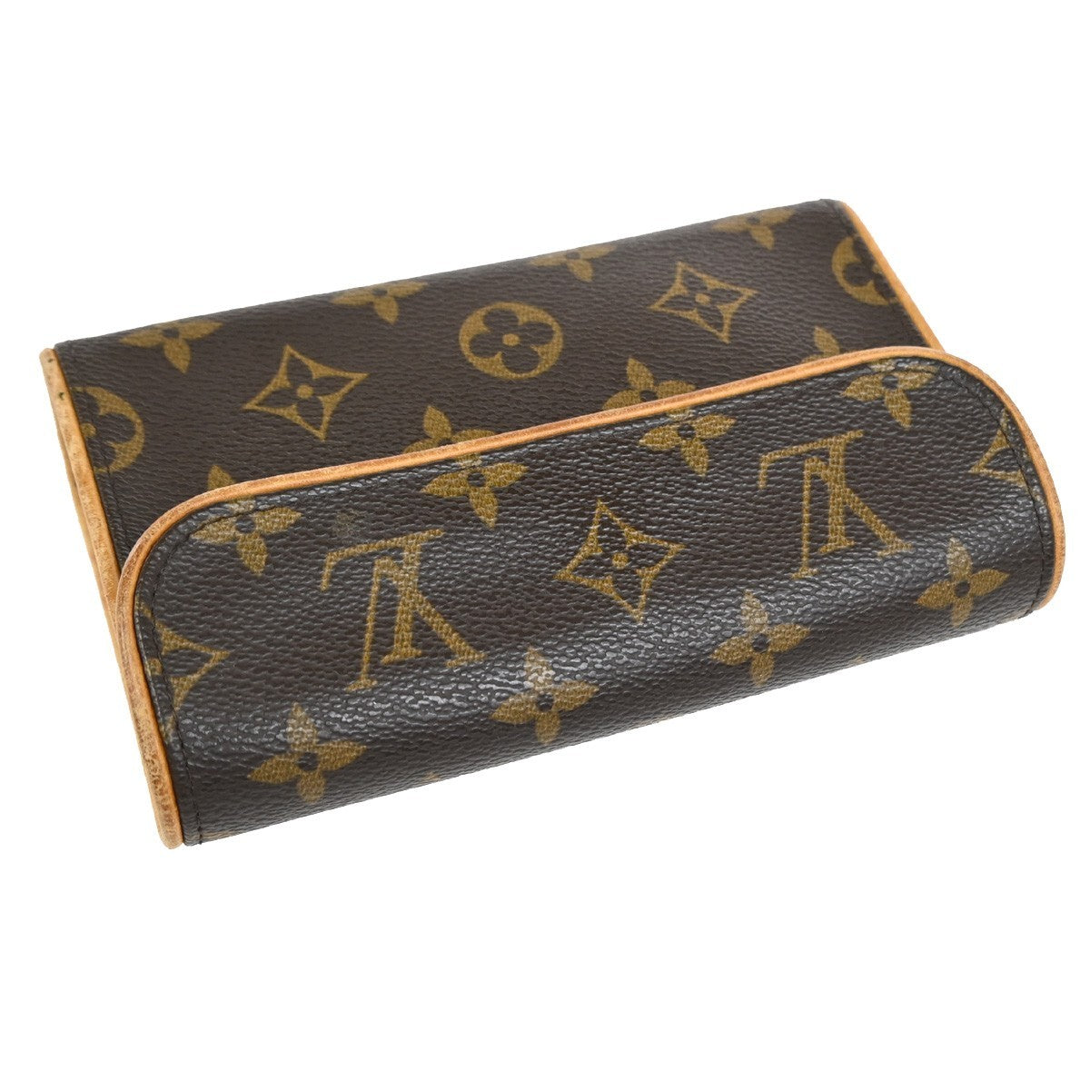 Louis Vuitton Florentine Waist Monogram Canvas Brown Leather Clutche & Pouche Bag (Pre-Owned)