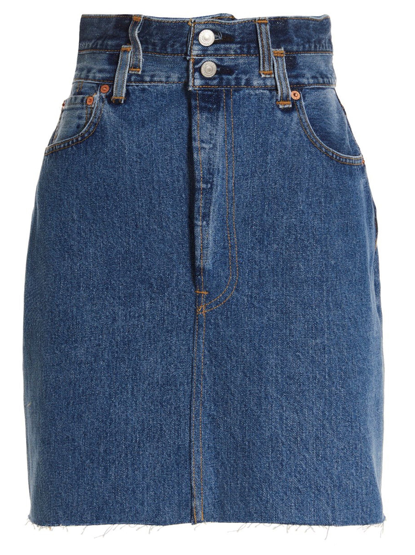 Re/Done Women's Double Waisted Pencil Re Done X Levis Skirt