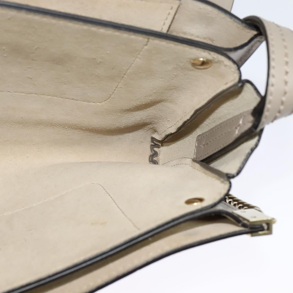 Chloe Faye Leather And Suede Beige Leather Shoulder Bag Bag (Pre-Owned)