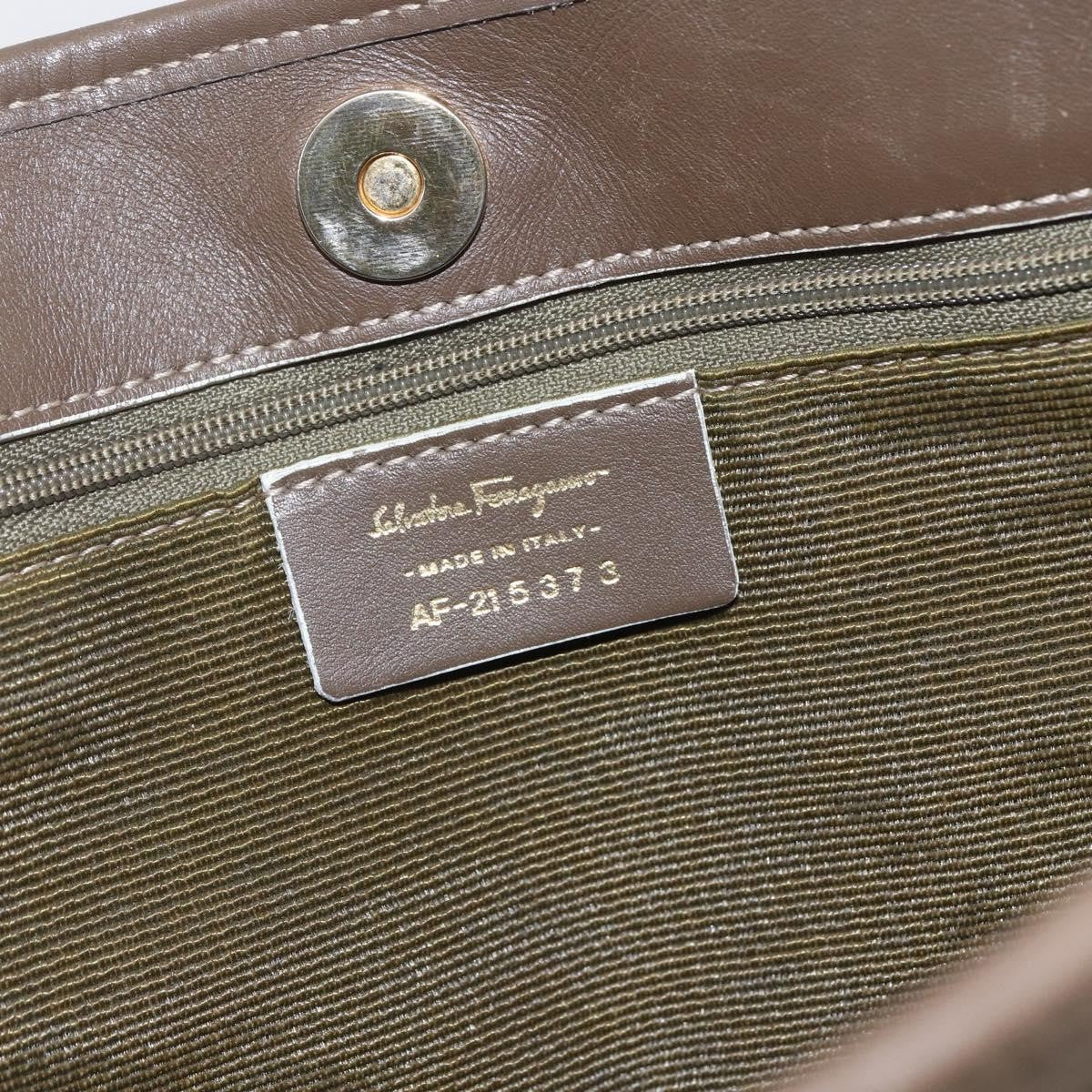 Salvatore Ferragamo Gancini Tote Gancini Canvas Beige Canvas Tote Bag Bag (Pre-Owned)