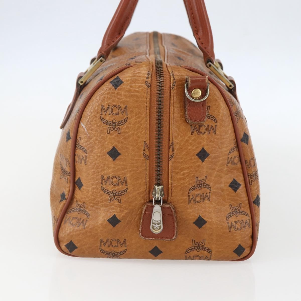 MCM Visetos Logogramme Canvas And Leather Brown Canvas Travel Bag Bag (Pre-Owned)