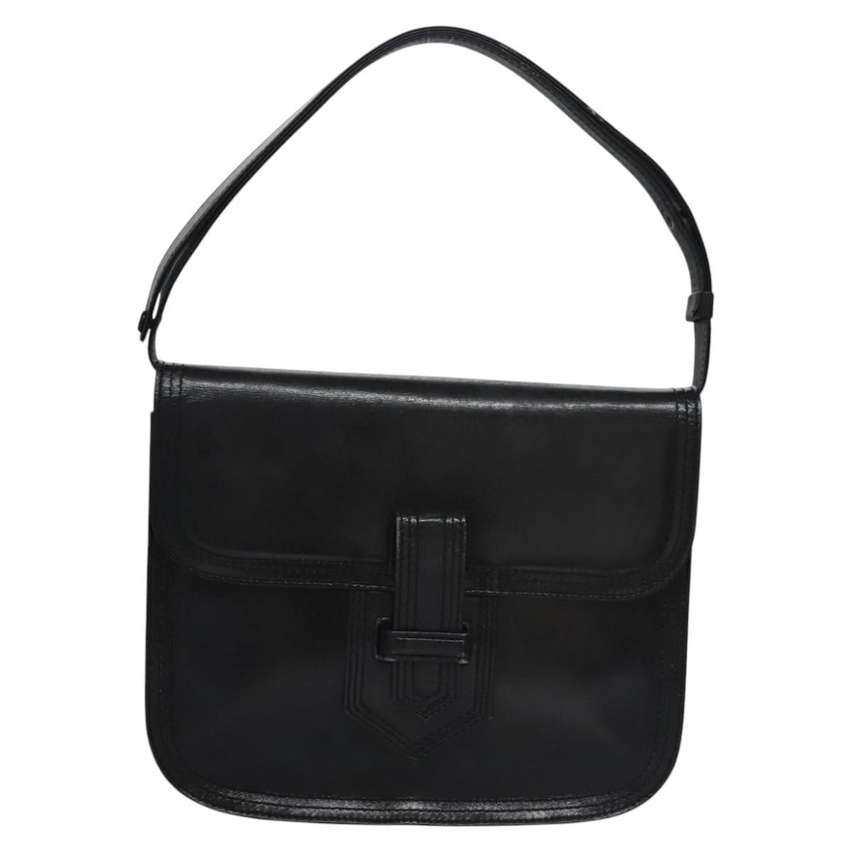 Saint Laurent Vintage Leather Black Leather Handbag (Pre-Owned)