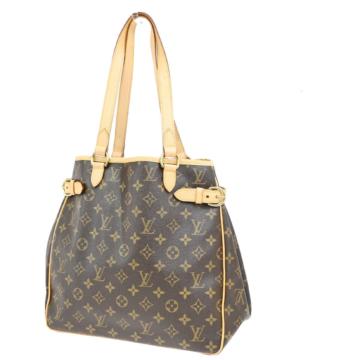 Louis Vuitton Batignolles Monogram Canvas Brown Leather Tote Bag Bag (Pre-Owned)