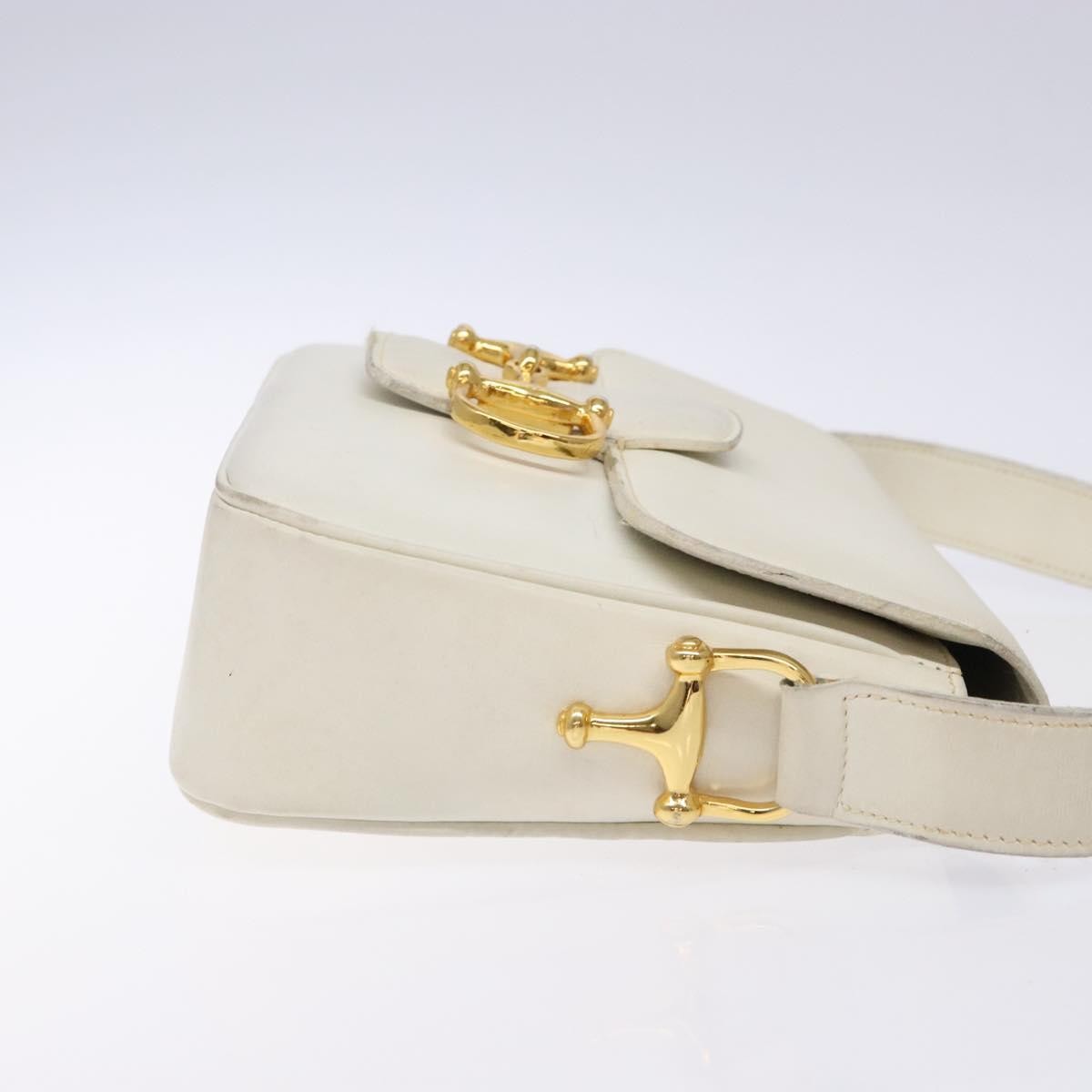 Celine Shoulder Leather White Leather Shoulder Bag Bag (Pre-Owned)