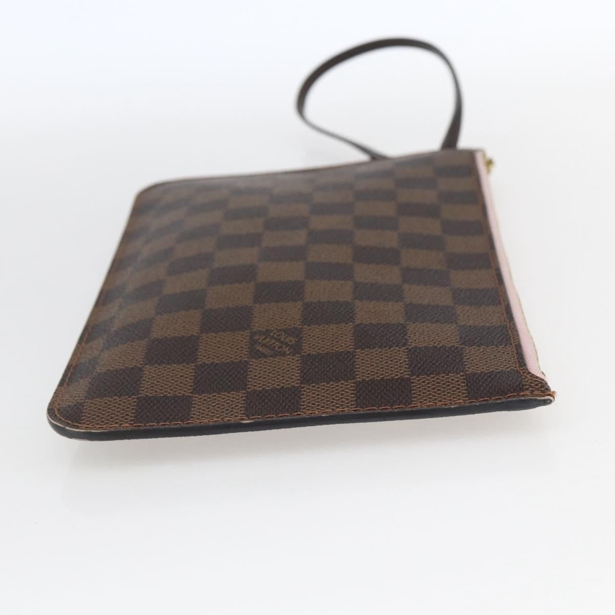 Louis Vuitton Neverfull Pochette Damier Ebene Brown Canvas Clutche & Pouche Bag (Pre-Owned)