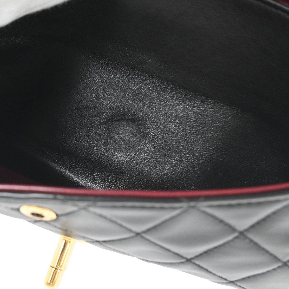 Chanel Timeless Lambskin Black Leather Handbag (Pre-Owned)
