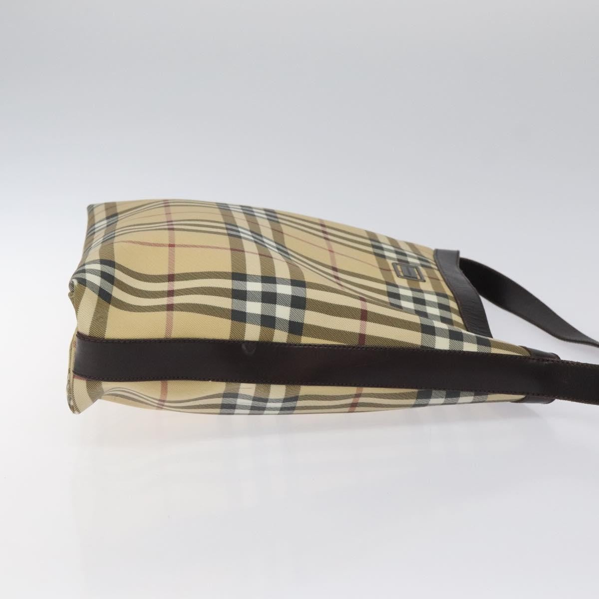 Burberry Nova Check Canvas And Leather Beige Canvas Shoulder Bag Bag (Pre-Owned)