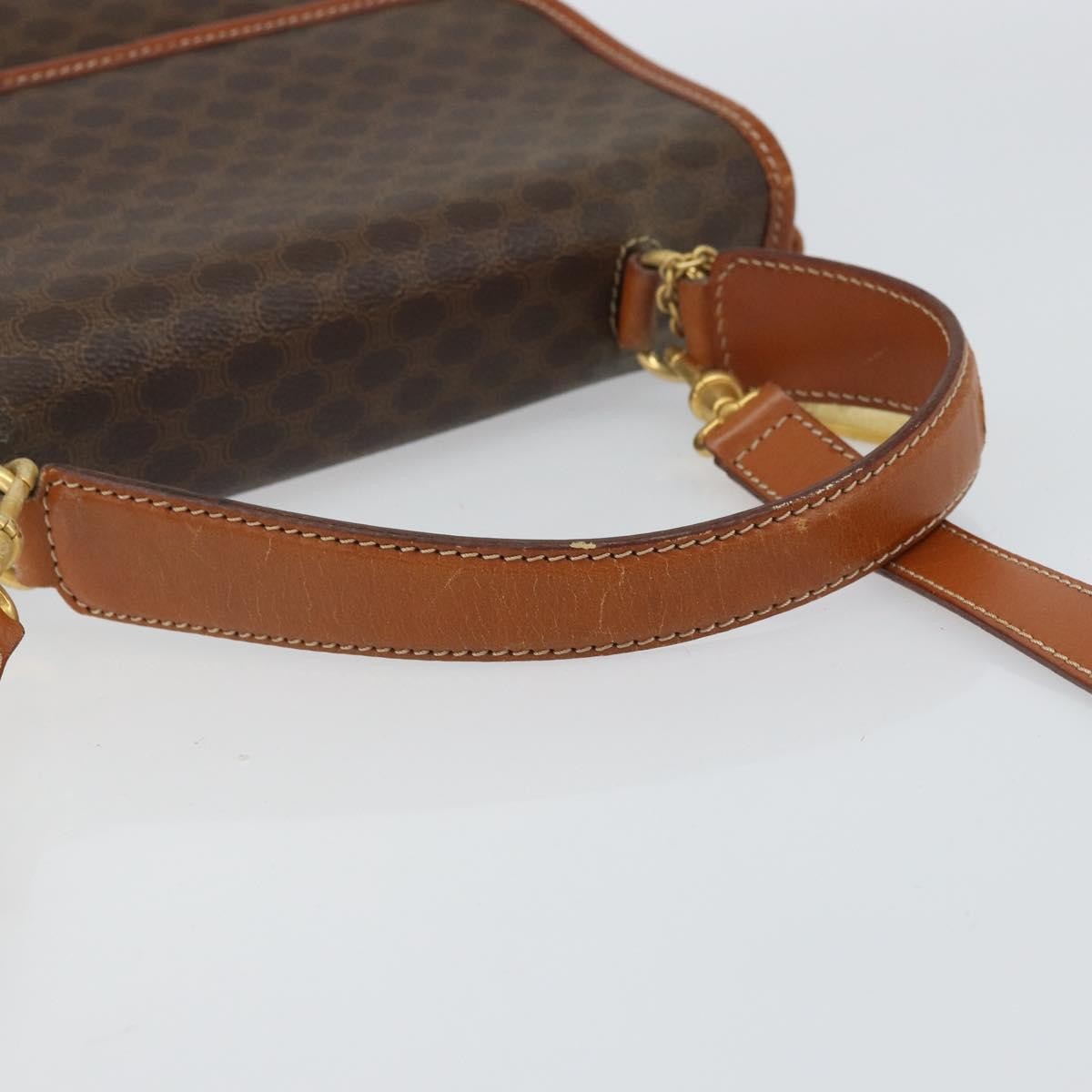 Celine Vintage Macadam Canvas Brown Canvas Handbag (Pre-Owned)