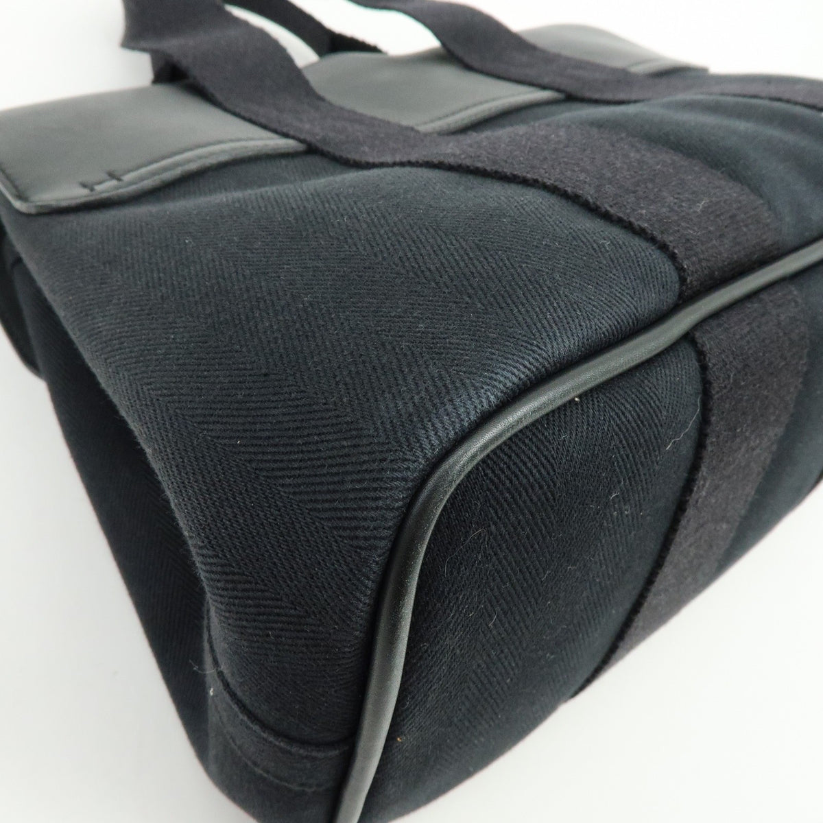 Hermes Valparaiso Toile And Leather Black Canvas Handbag (Pre-Owned)