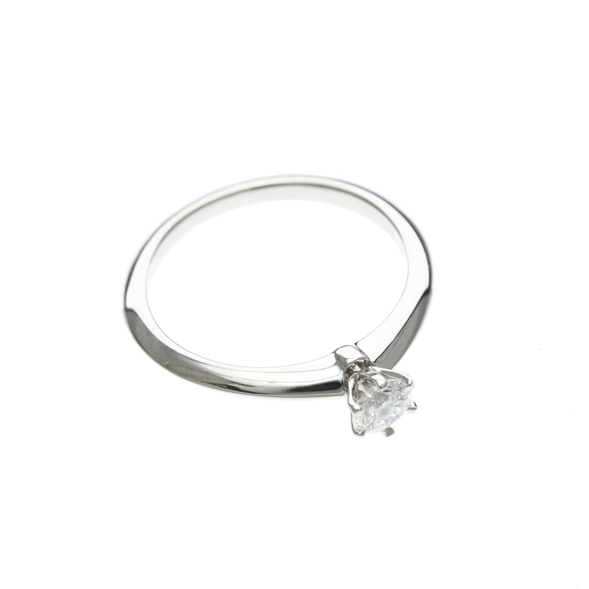 Tiffany & Co. Tiffany Setting Solitaire Platinum With Diamond Silver Platinum Ring Jewelry (Pre-Owned)
