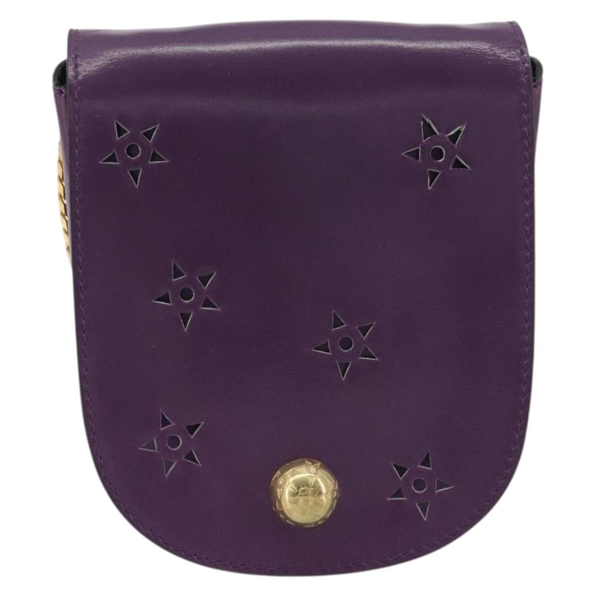 Celine Vintage Leather Purple Leather Shoulder Bag Bag (Pre-Owned)