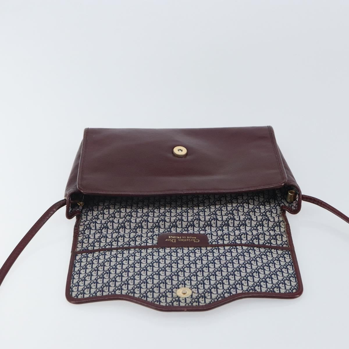 Christian Dior Vintage Leather Burgundy Leather Shoulder Bag Bag (Pre-Owned)