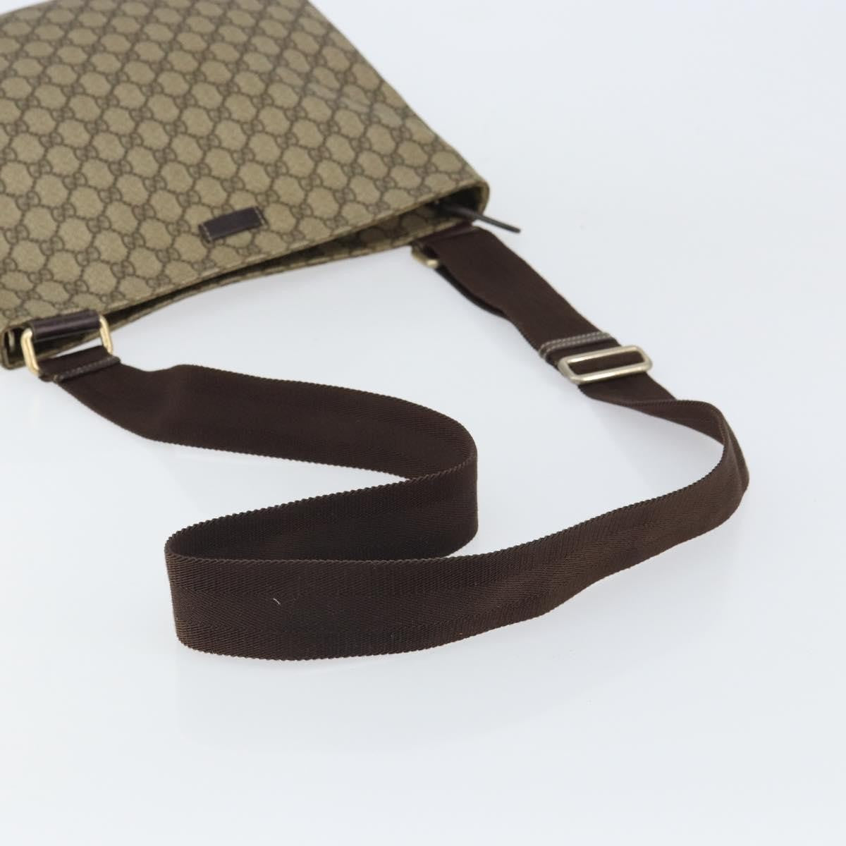 Gucci Zip Top Messenger Gg Coated Canvas Beige Pvc Shoulder Bag Bag (Pre-Owned)