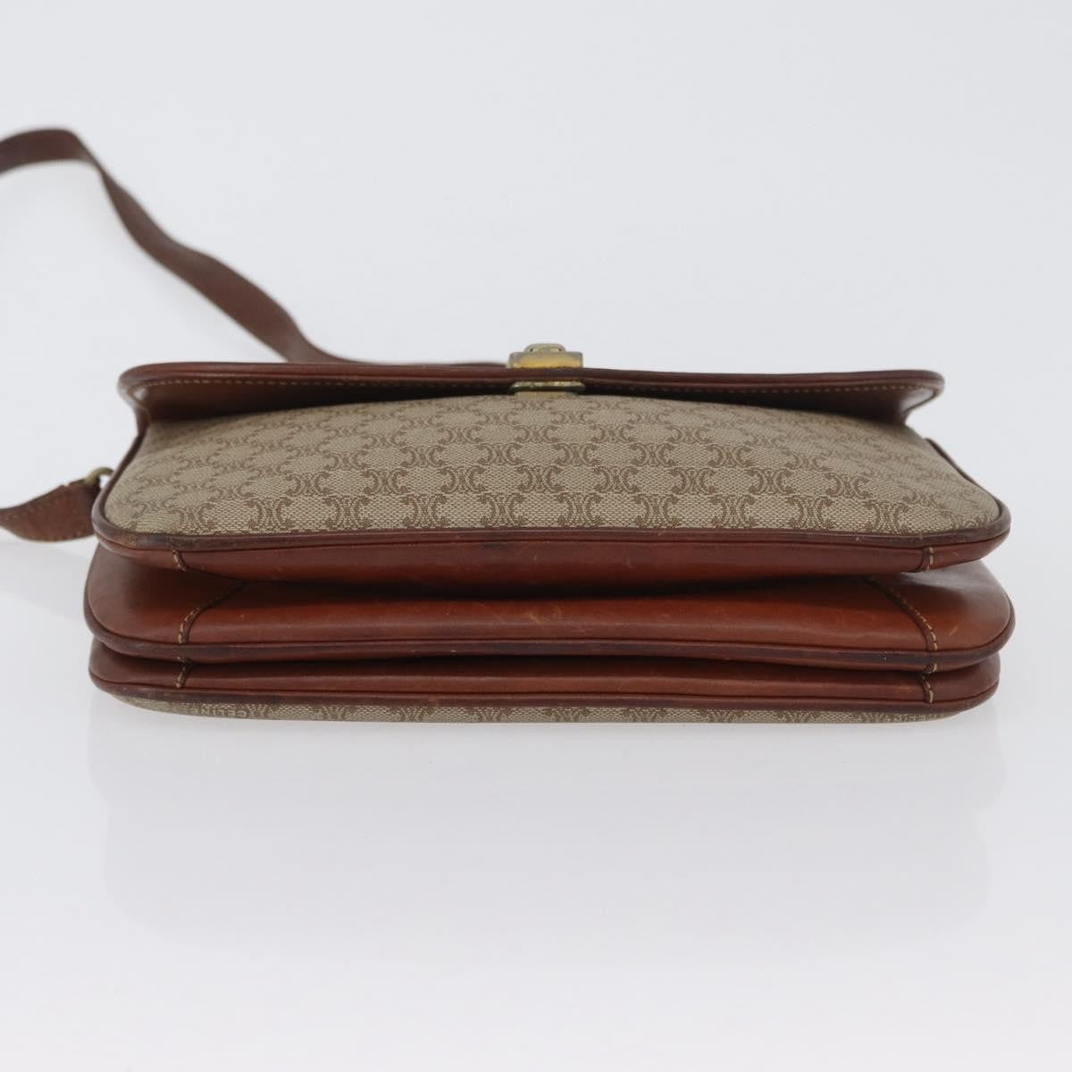 Celine Vintage Macadam Canvas And Leather Beige Canvas Shoulder Bag Bag (Pre-Owned)