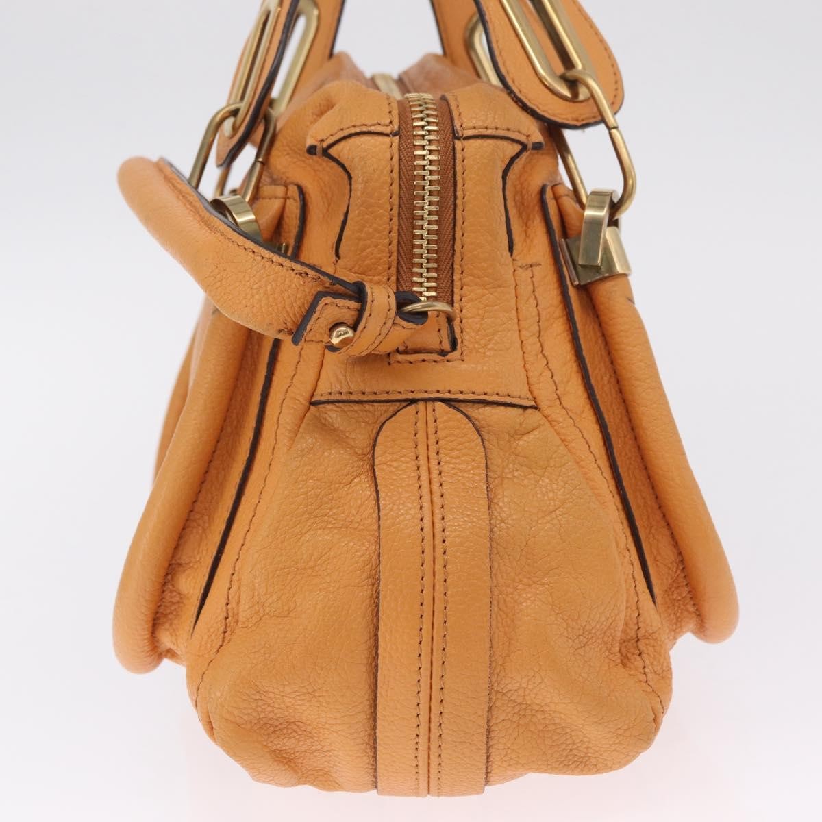 Chloe Paraty Top Handle Leather Orange Leather Handbag (Pre-Owned)