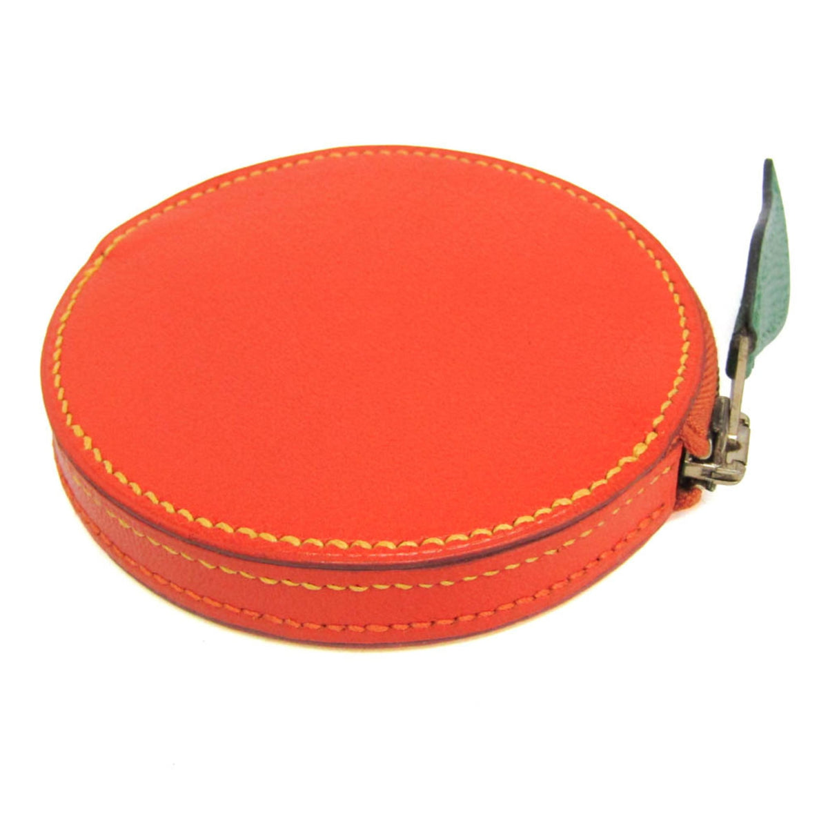 Hermes Orange Slice Coin Leather Orange Leather Clutche & Pouche Bag (Pre-Owned)