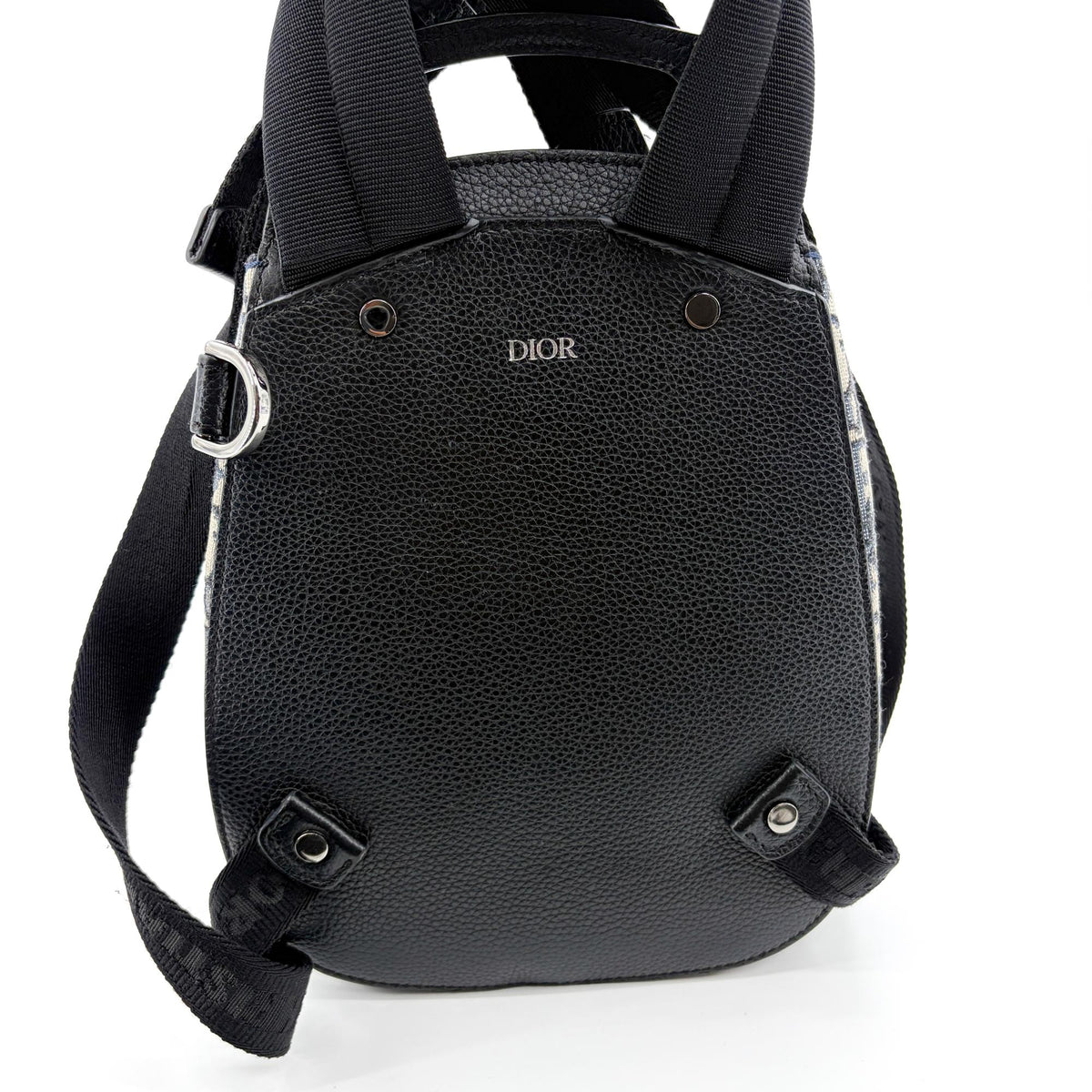 Christian Dior Saddle Oblique Canvas Beige Canvas Backpack Bag (Pre-Owned)