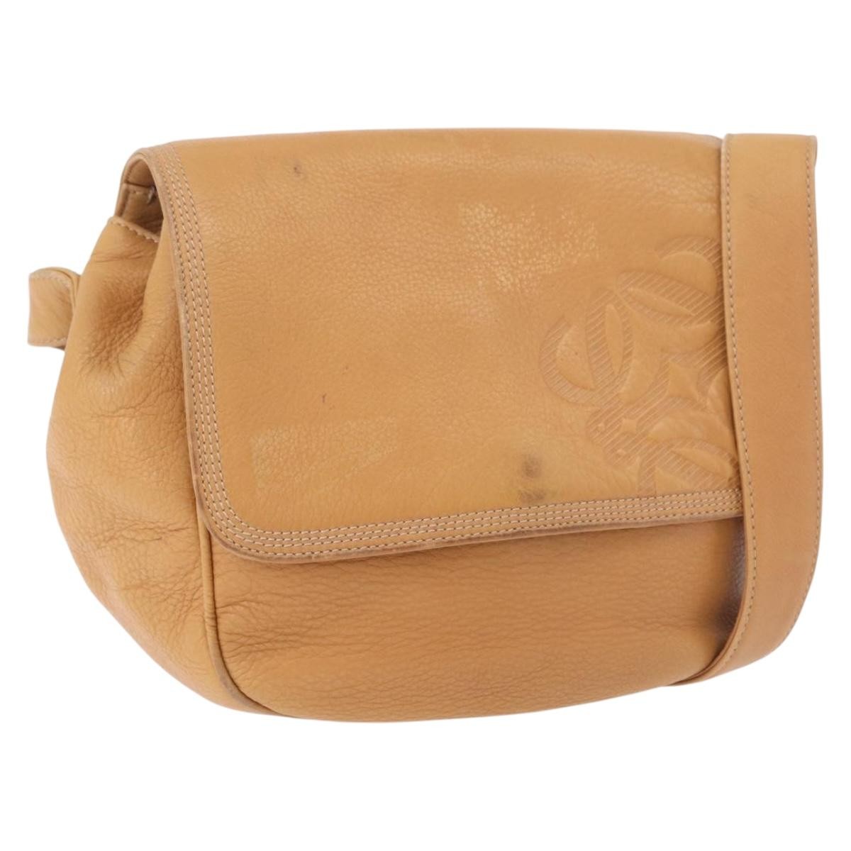 Loewe Anagram Leather Beige Leather Shoulder Bag Bag (Pre-Owned)