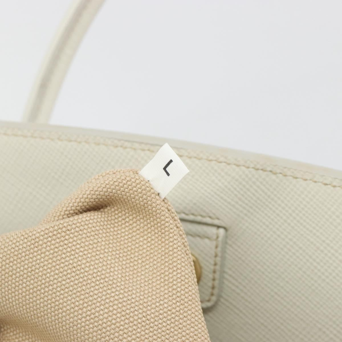 Prada Cuir Frame Convertible Canvas And Saffiano Leather Beige Canvas Tote Bag Bag (Pre-Owned)