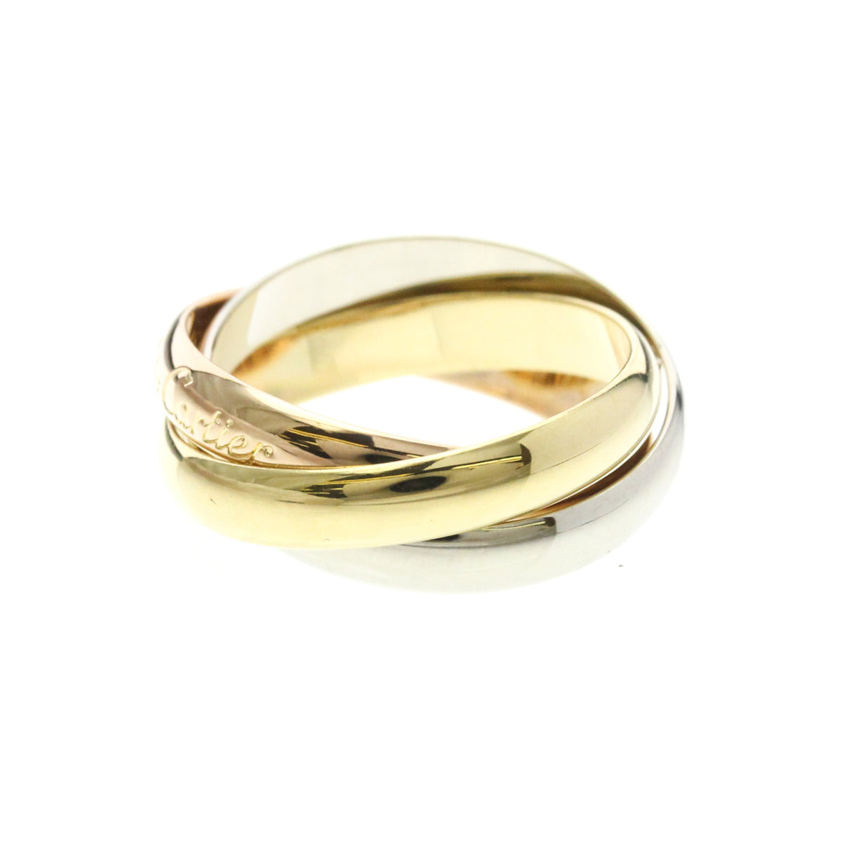 Cartier Trinity 18K Tricolor Gold Gold Yellow_Gold Ring Jewelry (Pre-Owned)
