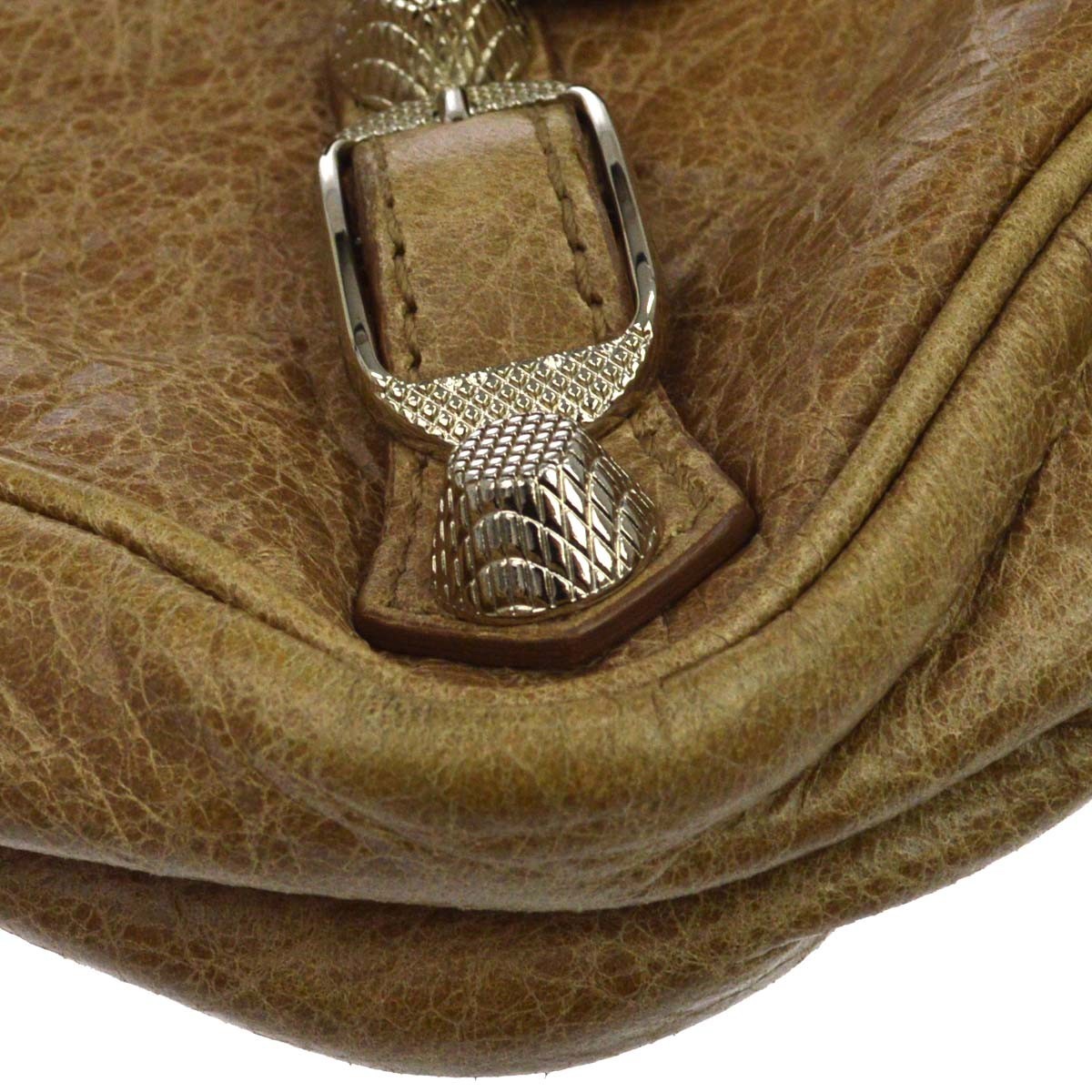 Balenciaga Hip Classic Studs Leather Brown Leather Crossbody Bag Bag (Pre-Owned)