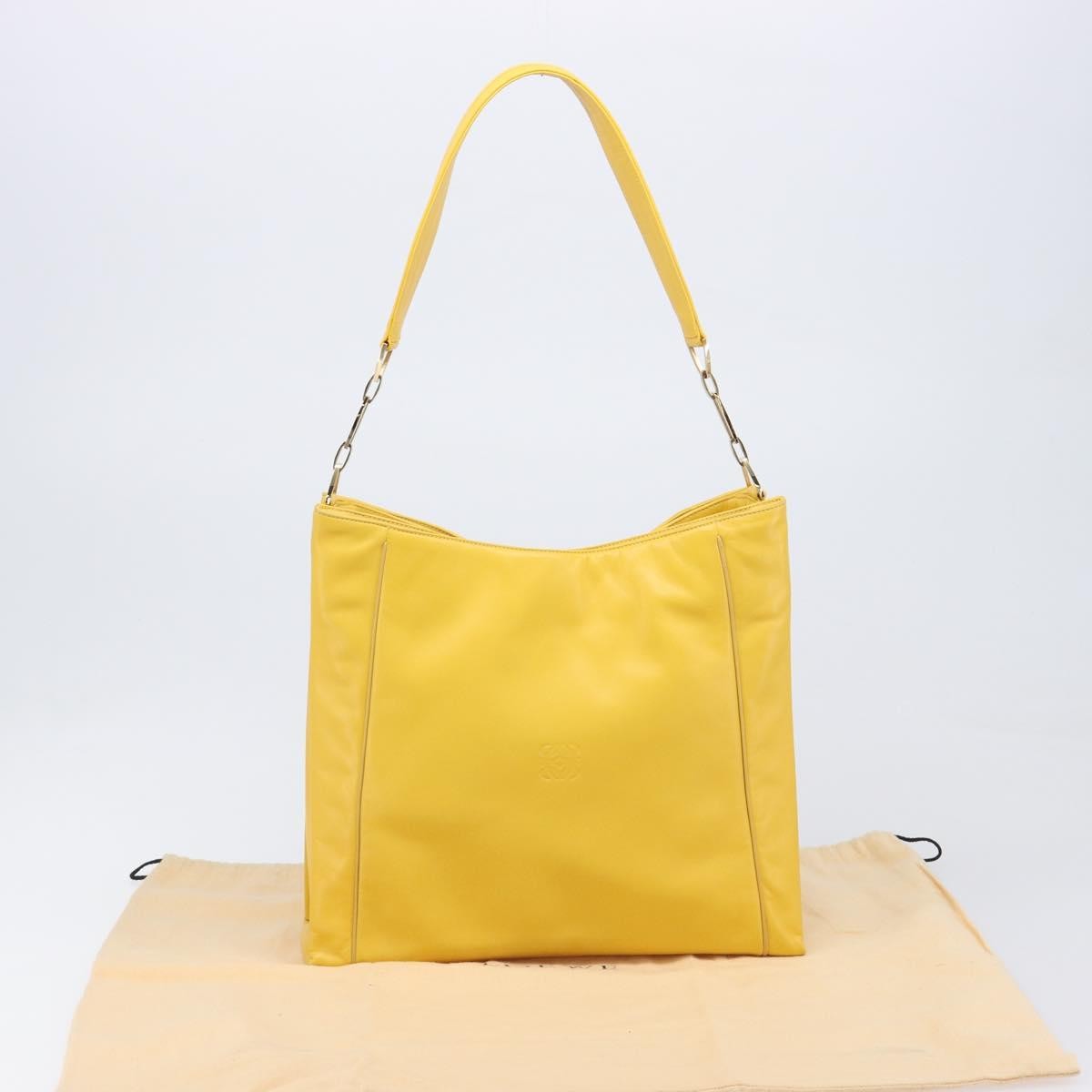 Loewe Shoulder Bag Leather Yellow Leather Shoulder Bag Bag (Pre-Owned)