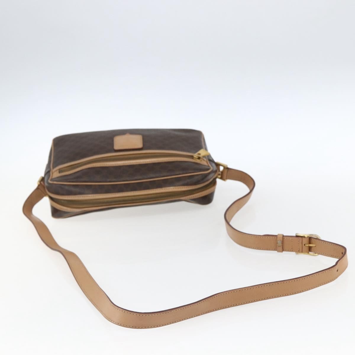 Celine Vintage Macadam Canvas And Leather Brown Canvas Shoulder Bag Bag (Pre-Owned)