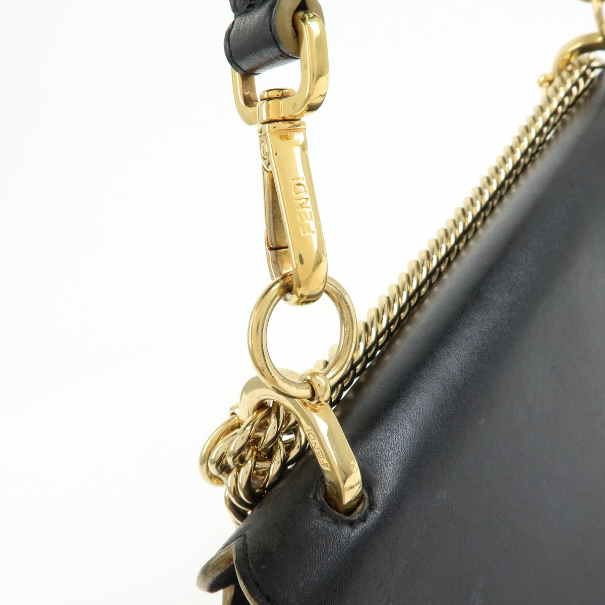 Fendi Kan I Leather Black Leather Shoulder Bag Bag (Pre-Owned)