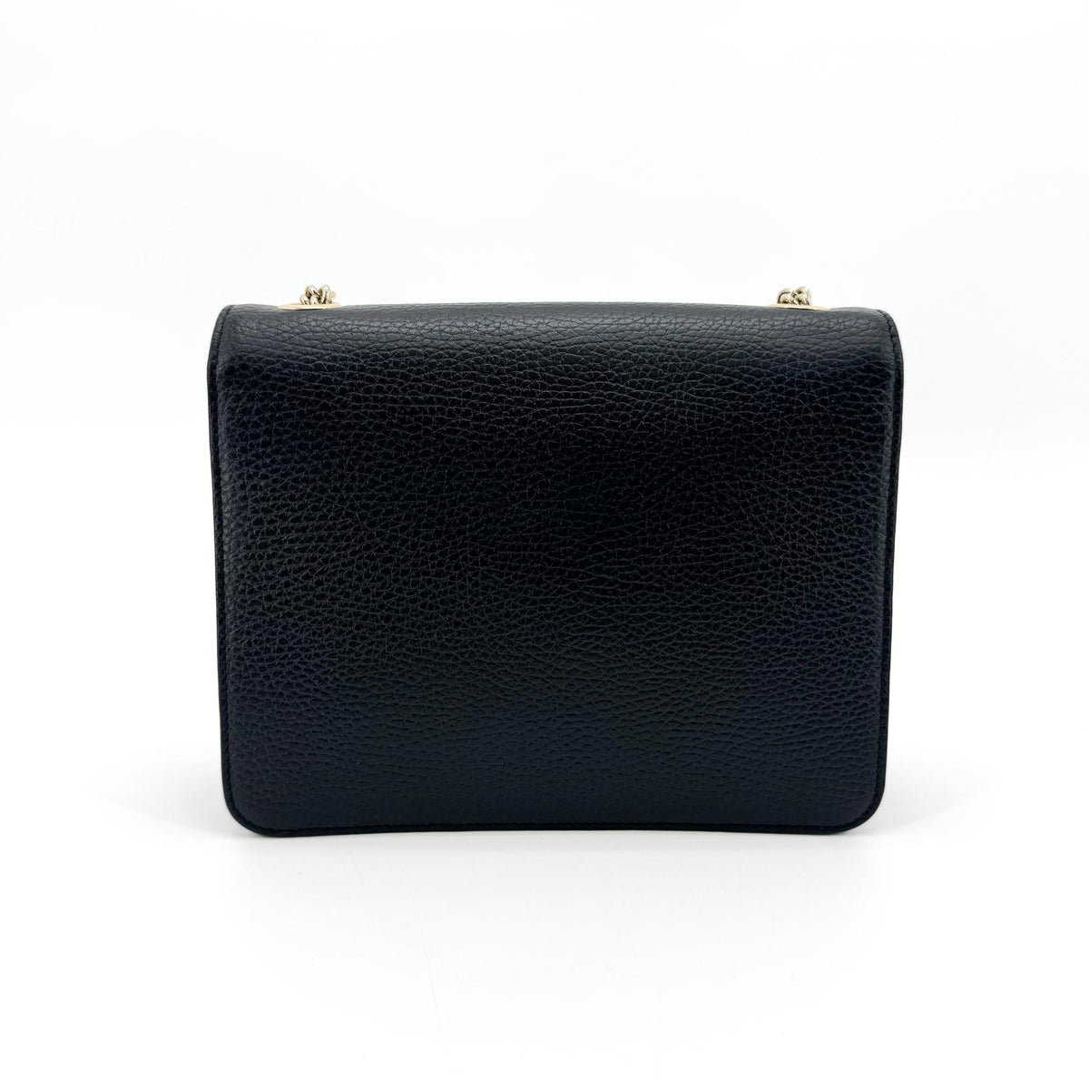 Gucci Interlocking Leather Black Leather Shoulder Bag Bag (Pre-Owned)
