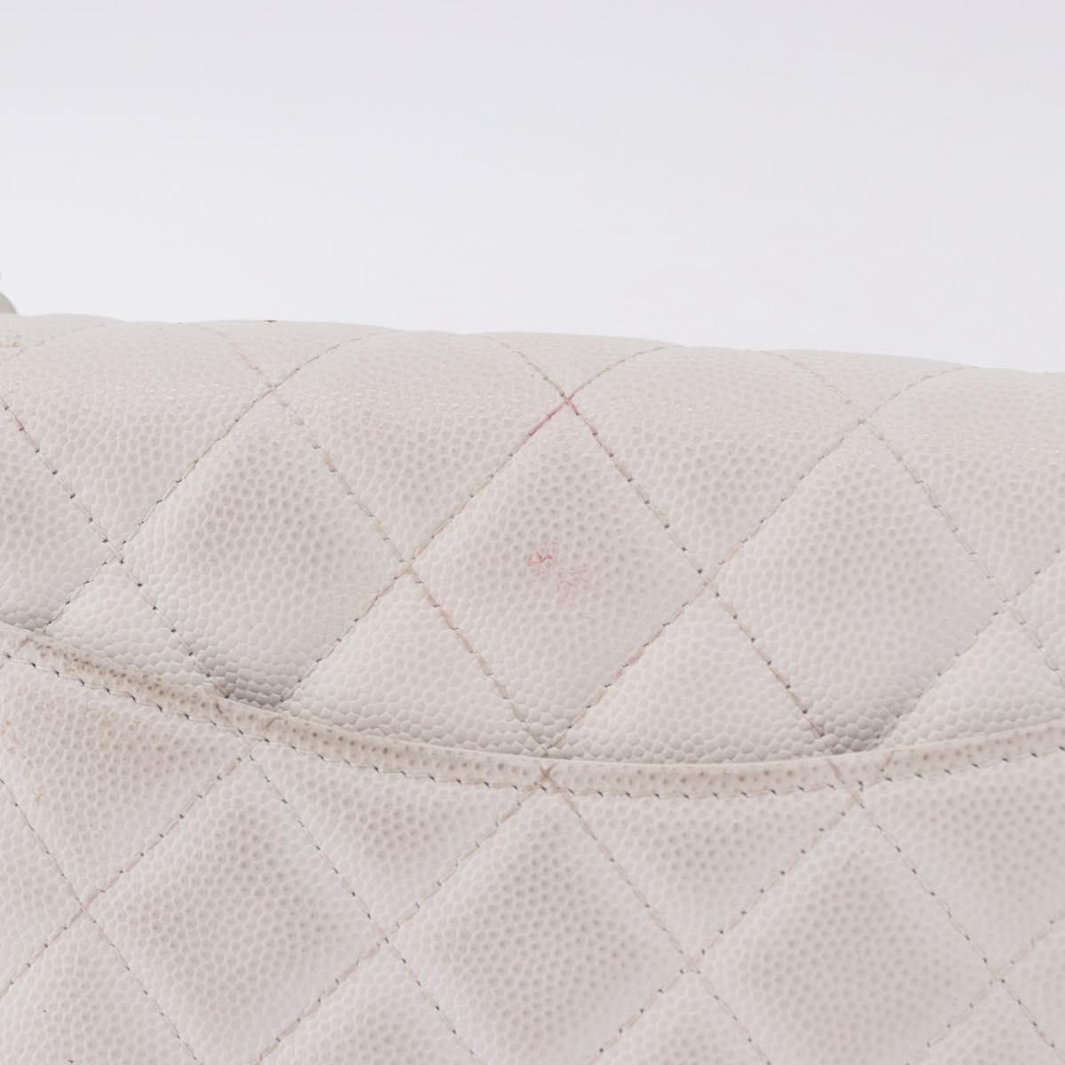 Chanel Pocket Twins Wallet On Chain Quilted Caviar White Leather Shoulder Bag Bag (Pre-Owned)