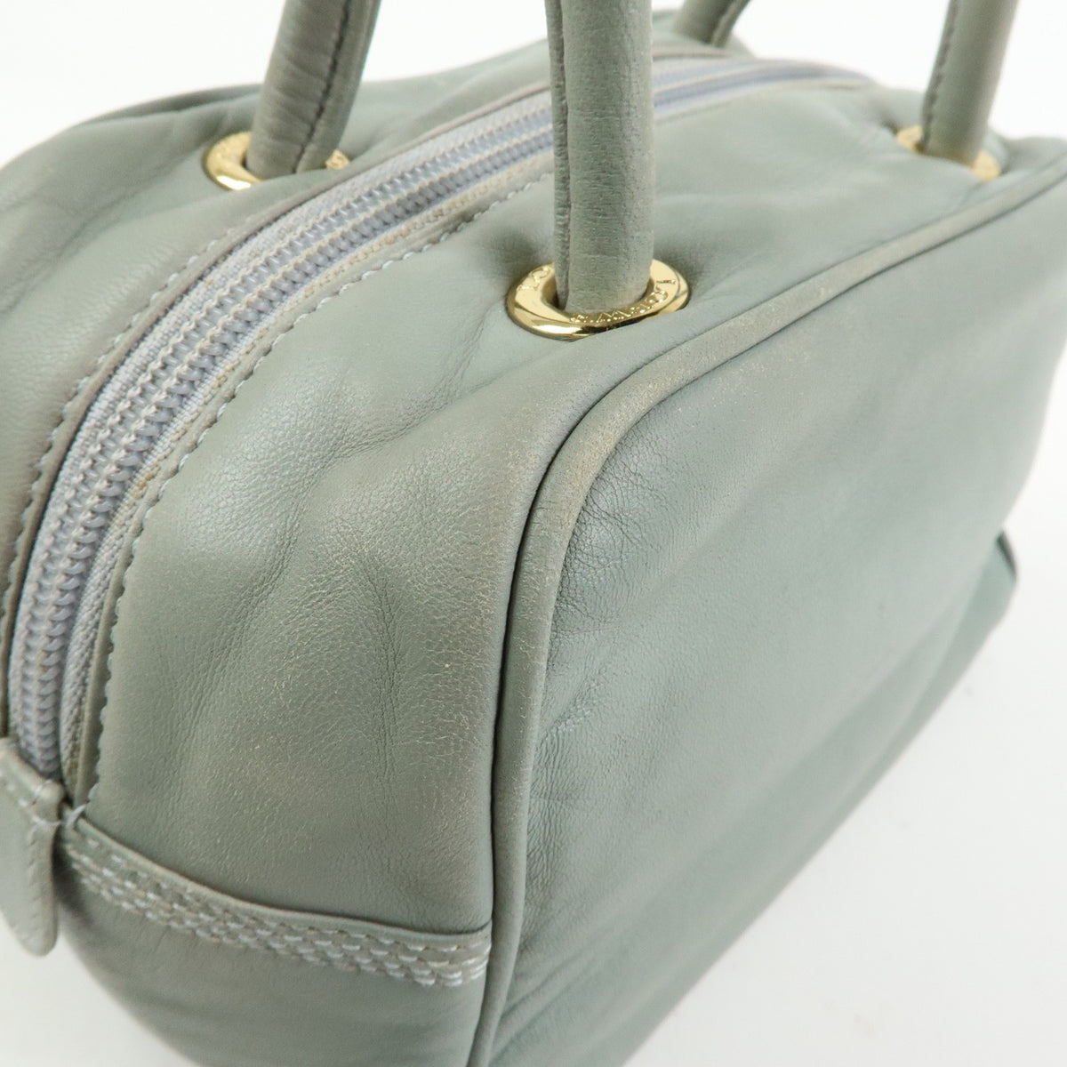 Loewe Anagram Leather Blue Leather Tote Bag Bag (Pre-Owned)
