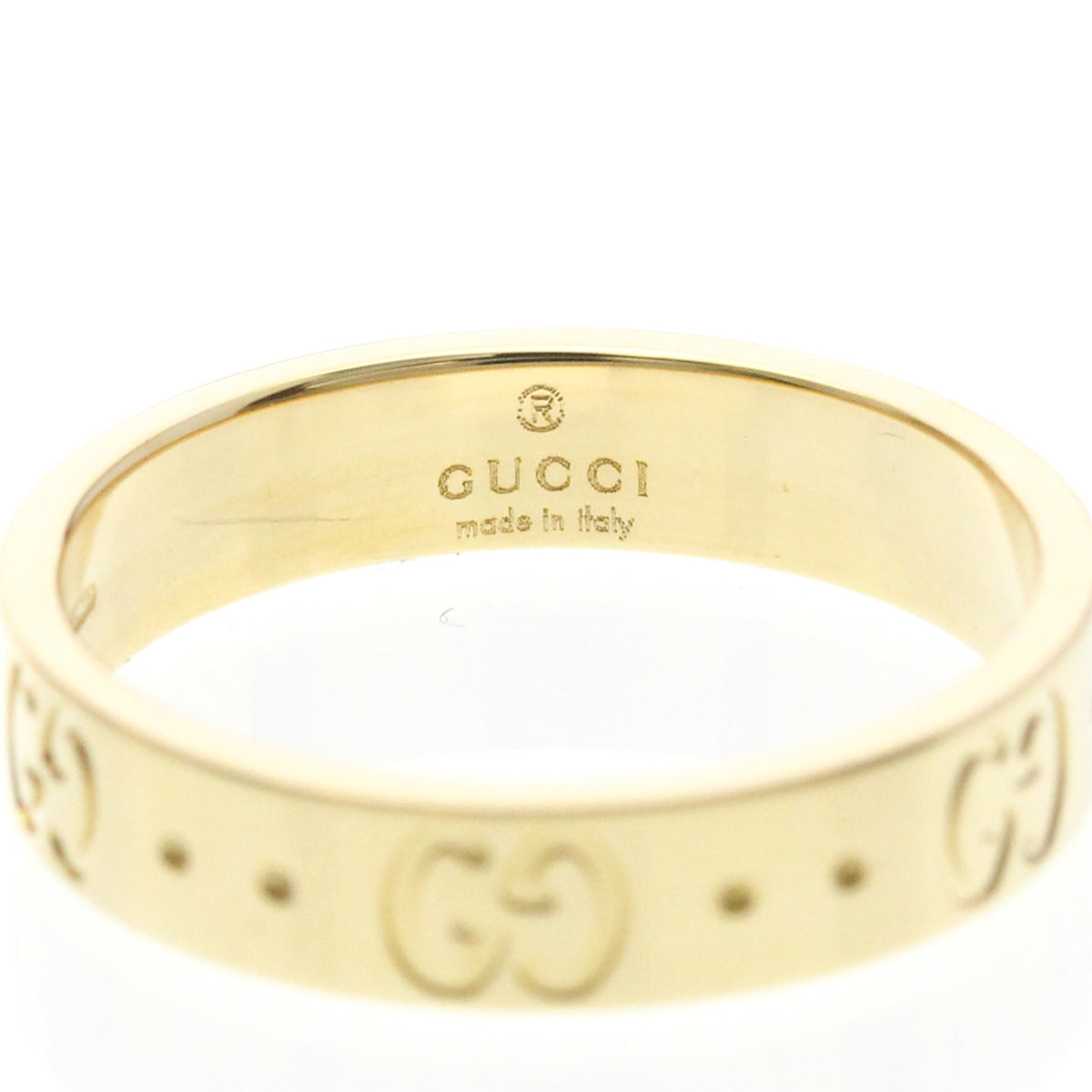 Gucci Icon Band 18K Yellow Gold Gold Yellow_Gold Ring Jewelry (Pre-Owned)