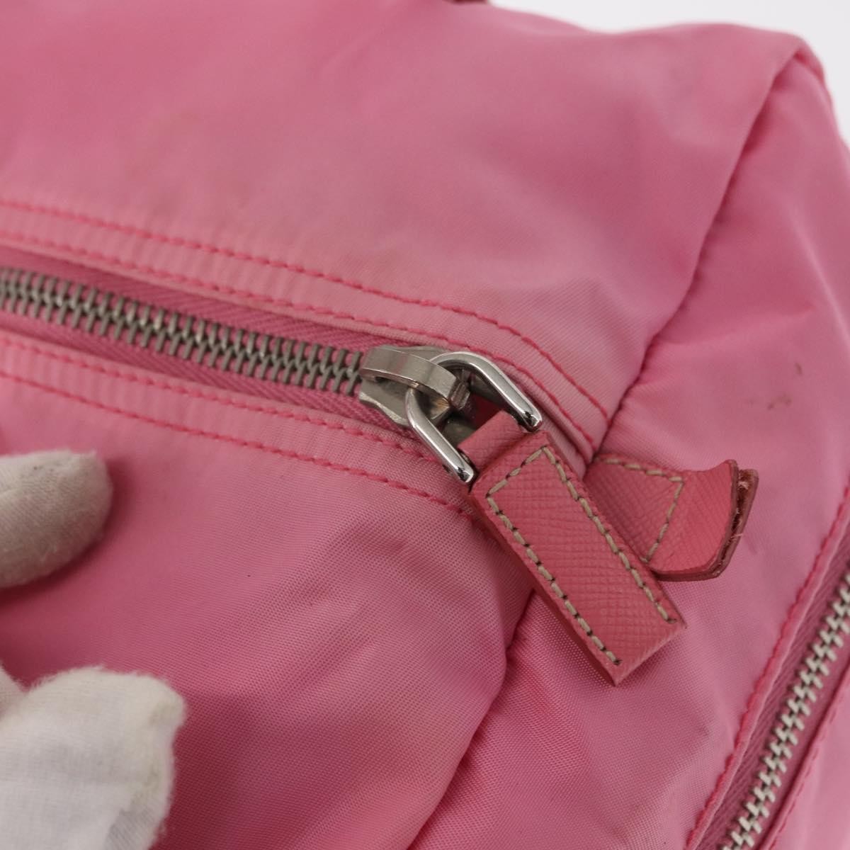 Prada Side Pocket Convertible Duffle Tessuto Pink Nylon Handbag (Pre-Owned)