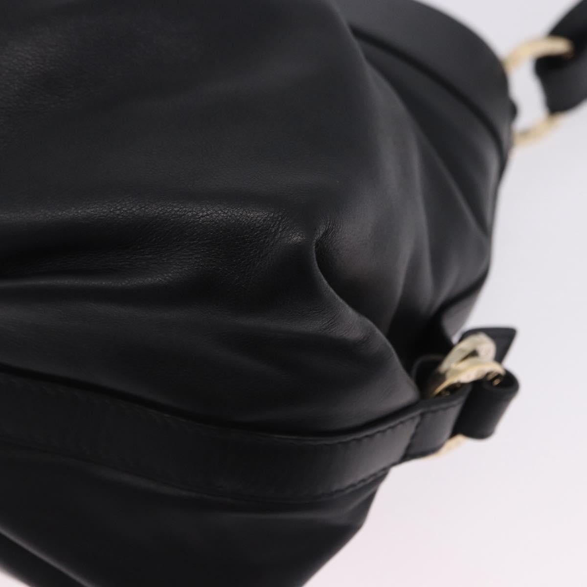 Bvlgari Chandra Hobo Leather Black Leather Handbag (Pre-Owned)