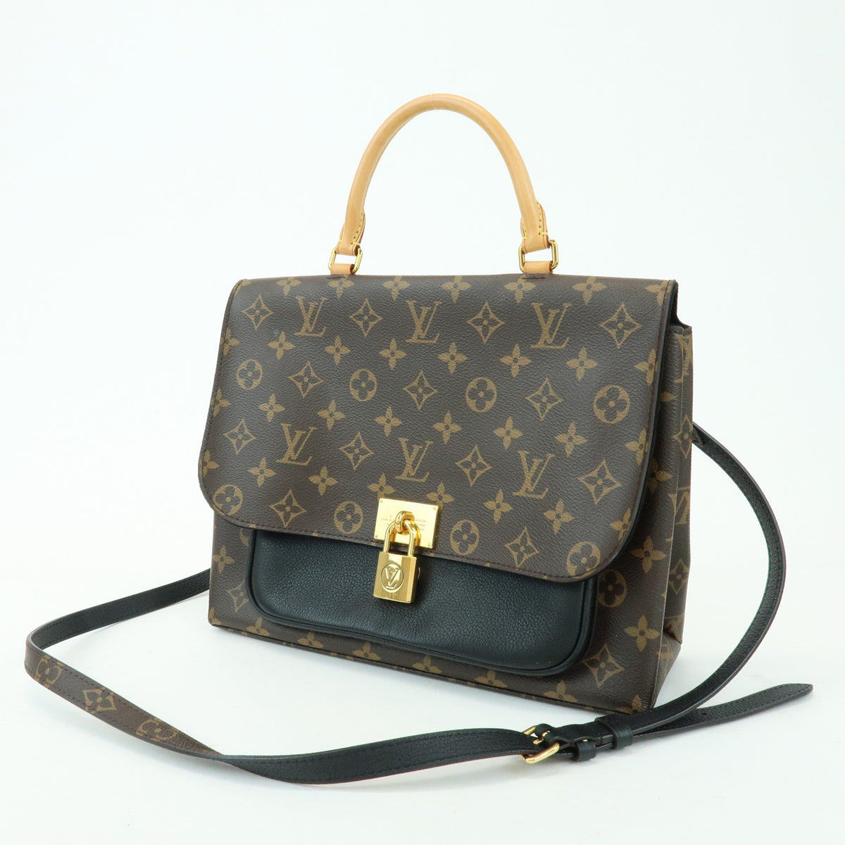 Louis Vuitton Marignan Monogram Canvas With Leather Brown Canvas Handbag (Pre-Owned)