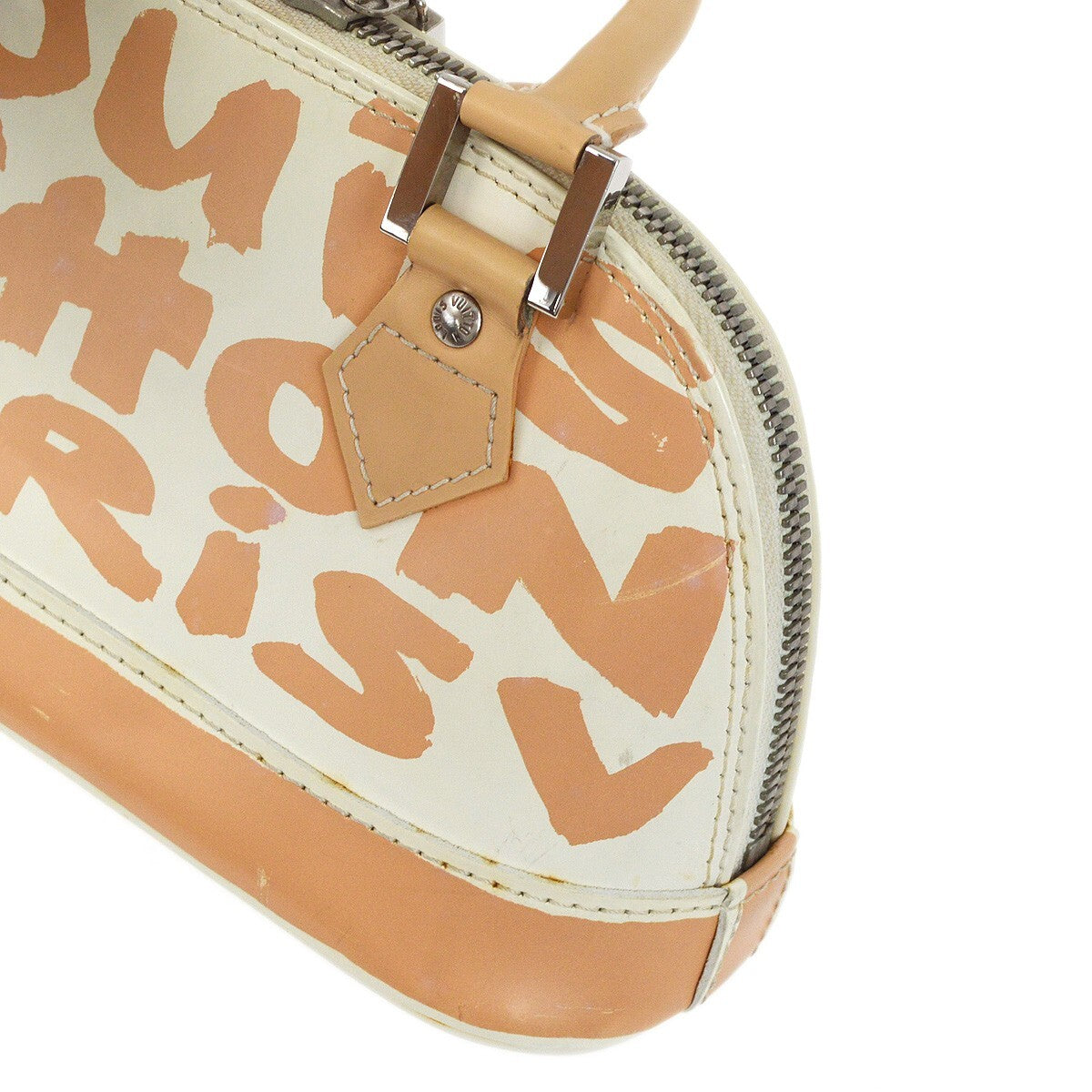 Louis Vuitton Alma Limited Edition Graffiti Leather Beige Leather Handbag (Pre-Owned)