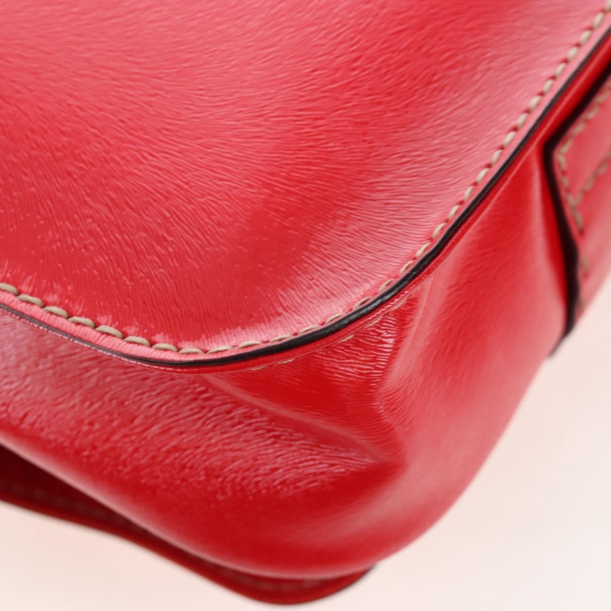 Fendi Secret Code F3 Convertible Satchel Textured Leather Red Leather Handbag (Pre-Owned)