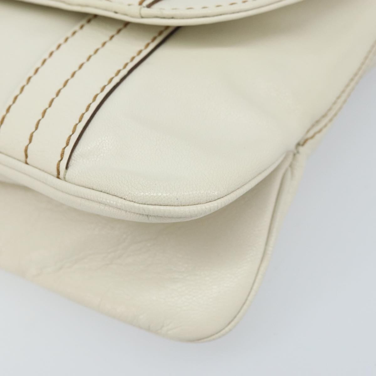 Gucci Vintage Leather White Leather Handbag (Pre-Owned)