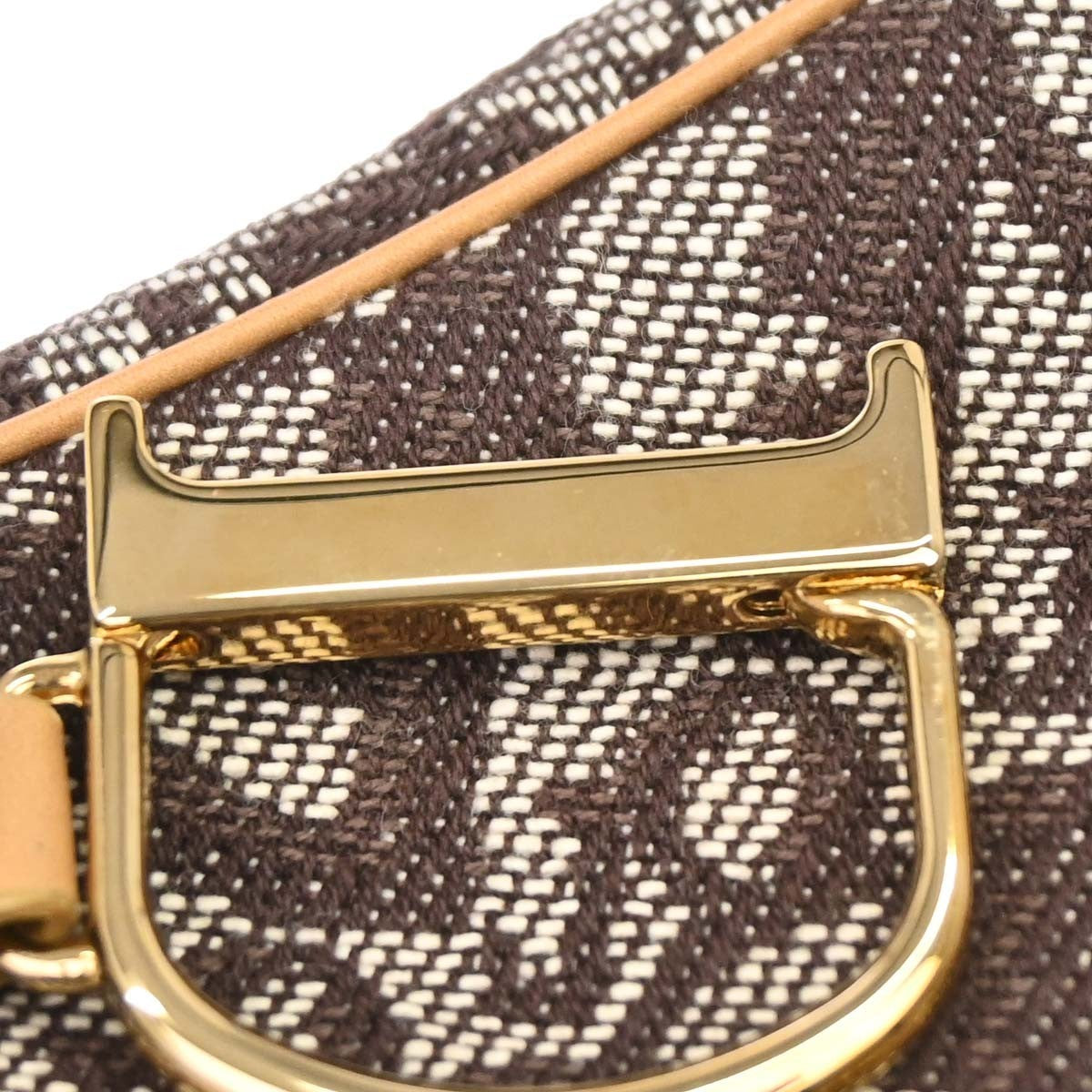 Christian Dior Vintage Saddle Zip Coin Purse Diorissimo Canvas Brown Canvas Clutche & Pouche Bag (Pre-Owned)