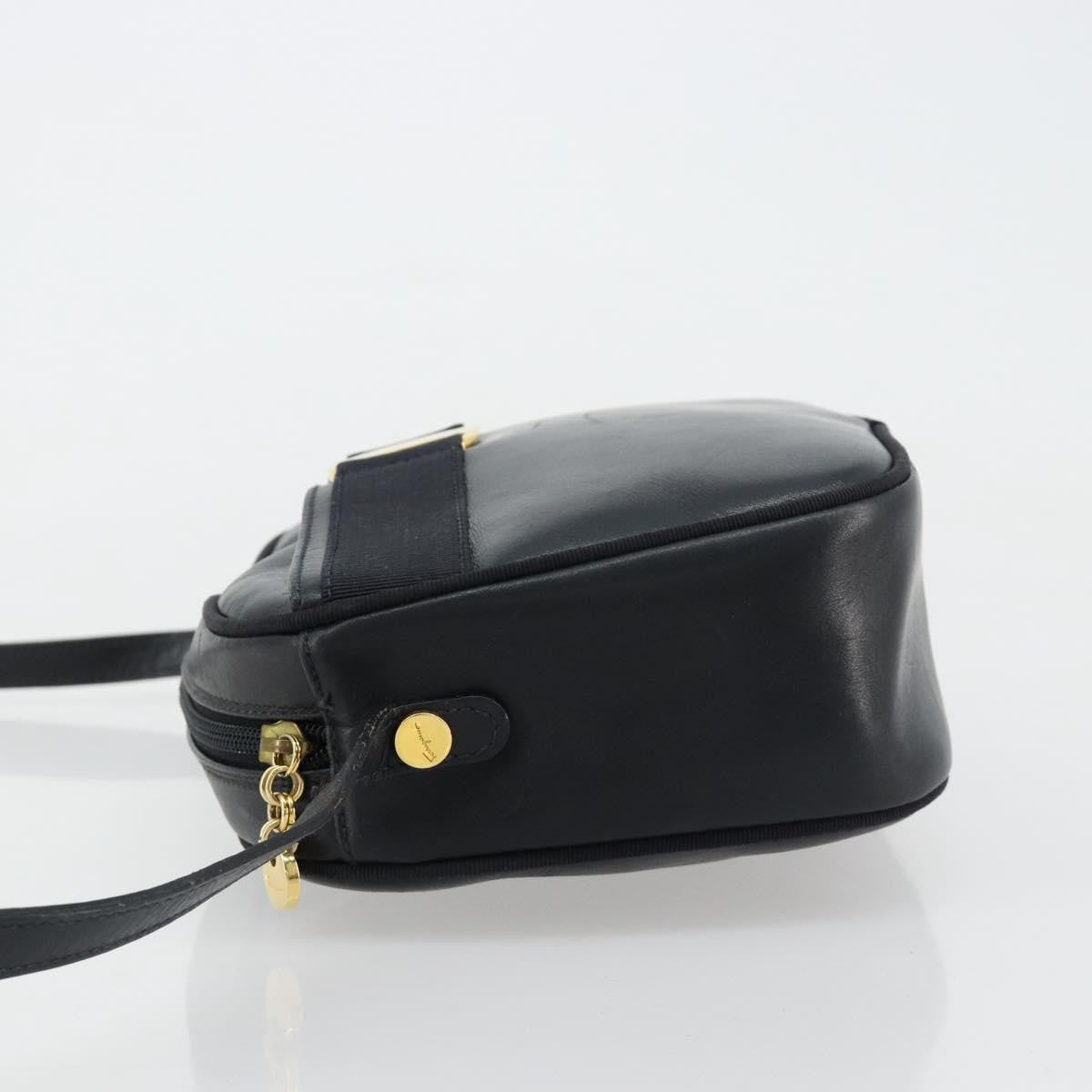 Salvatore Ferragamo Vala Leather Navy Leather Shoulder Bag Bag (Pre-Owned)