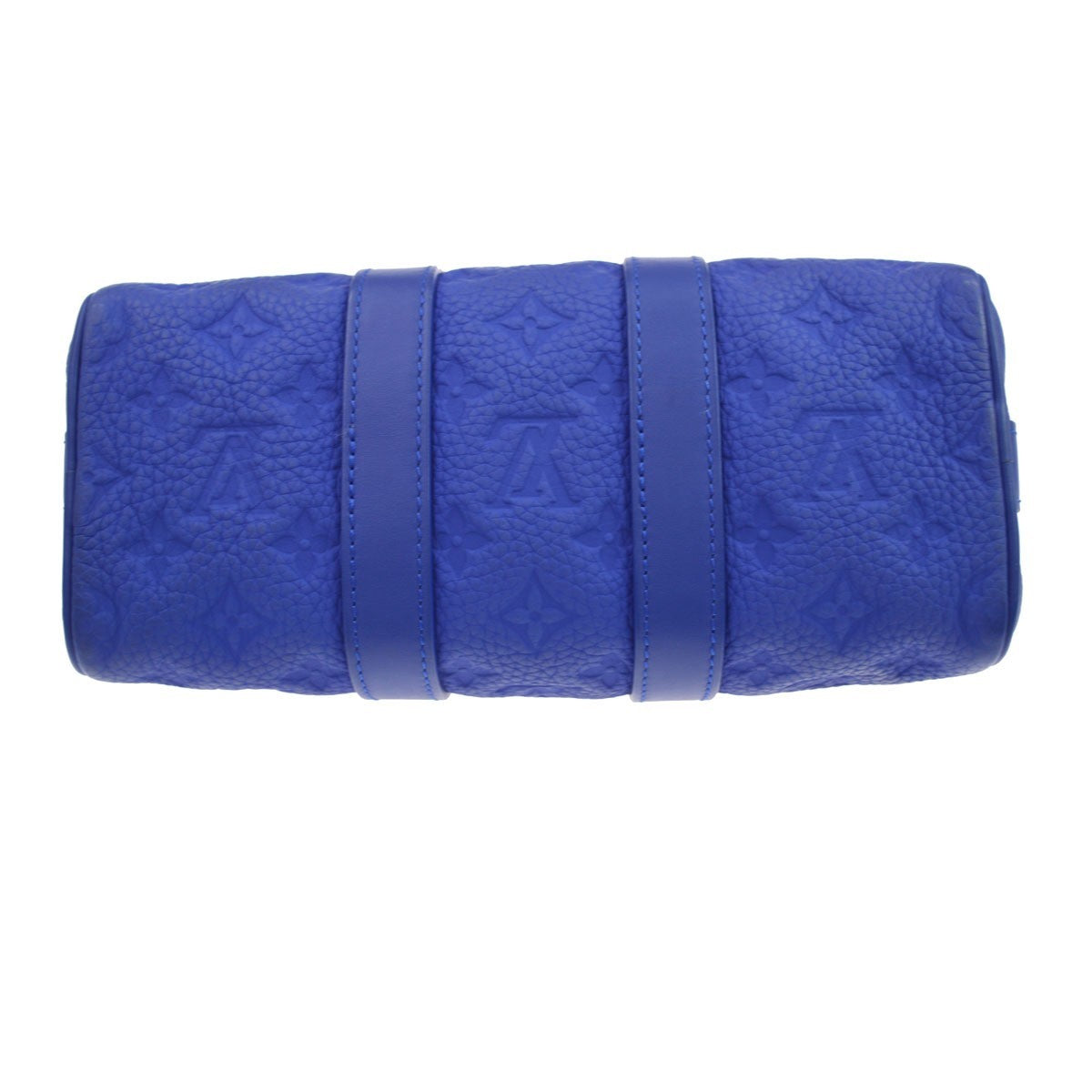 Louis Vuitton Keepall Bandouliere Monogram Taurillon Leather Blue Leather Travel Bag Bag (Pre-Owned)
