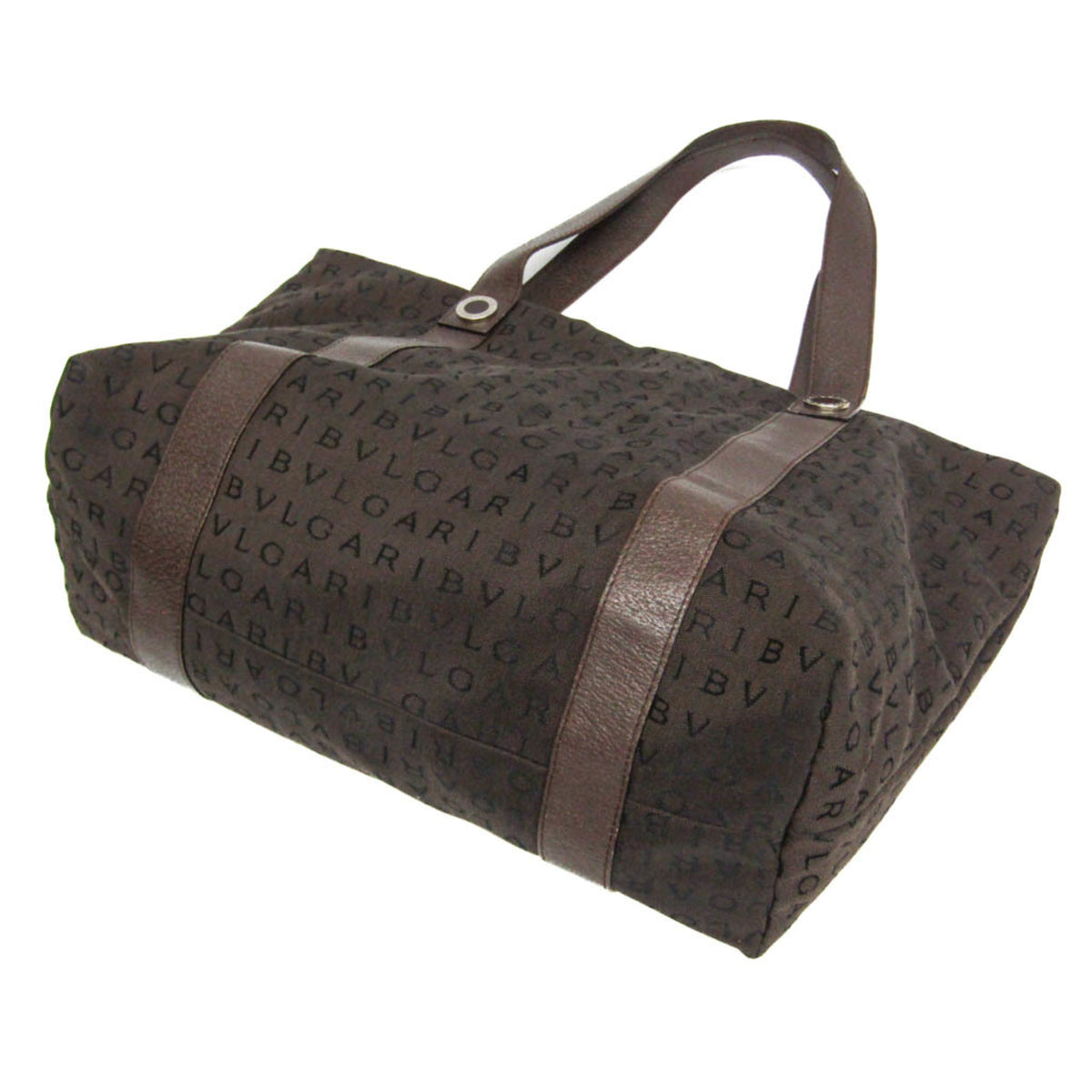 Bvlgari Logomania Canvas Brown Canvas Tote Bag Bag (Pre-Owned)