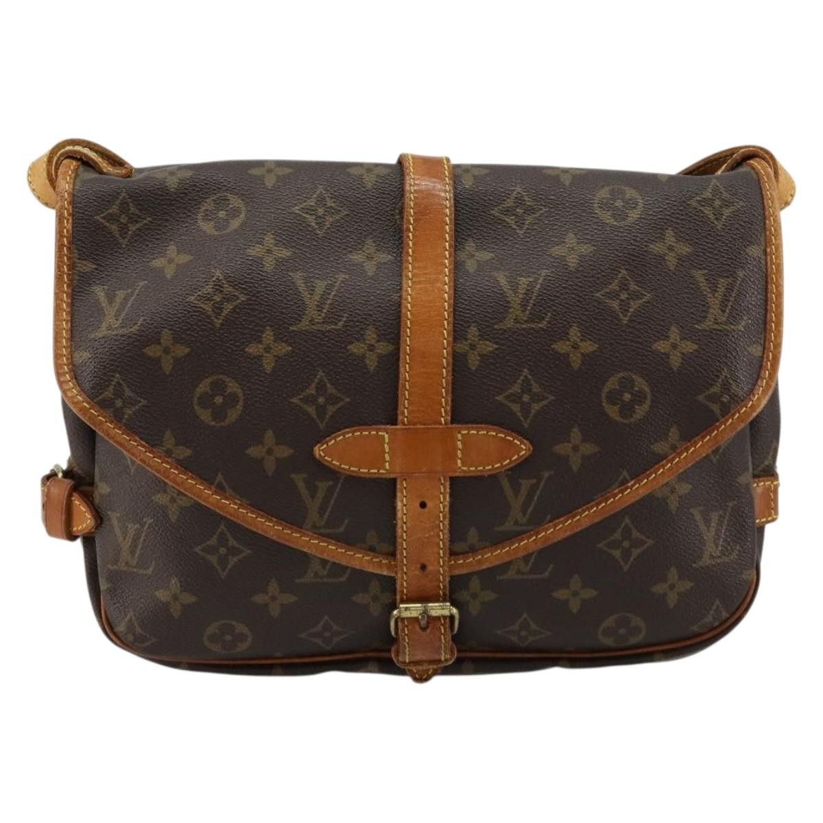 Louis Vuitton Saumur Monogram Canvas Brown Canvas Shoulder Bag Bag (Pre-Owned)