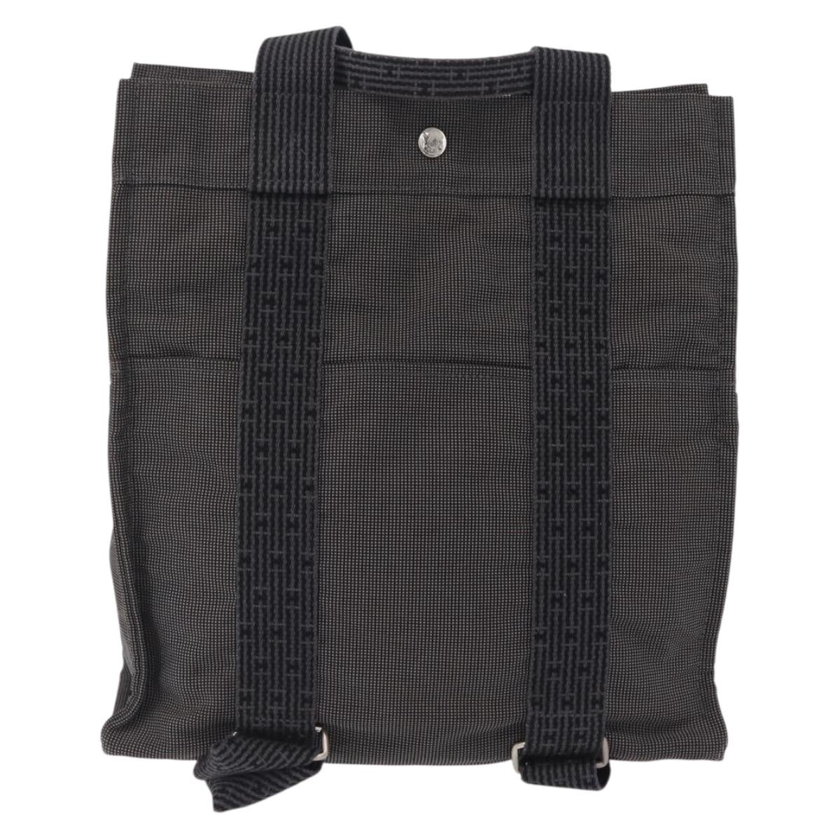 Hermes Herline Canvas Gray Canvas Backpack Bag (Pre-Owned)