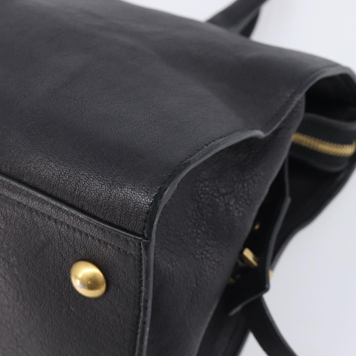 Saint Laurent Classic Y Cabas Leather Black Leather Tote Bag Bag (Pre-Owned)