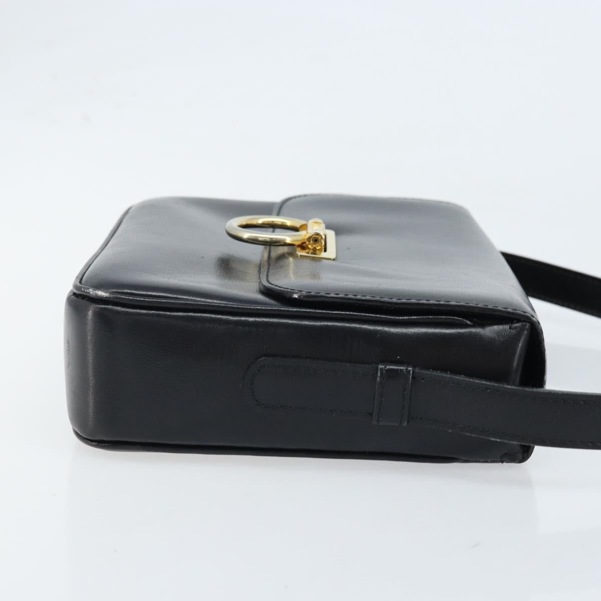 Celine Shoulder Leather Black Leather Shoulder Bag Bag (Pre-Owned)