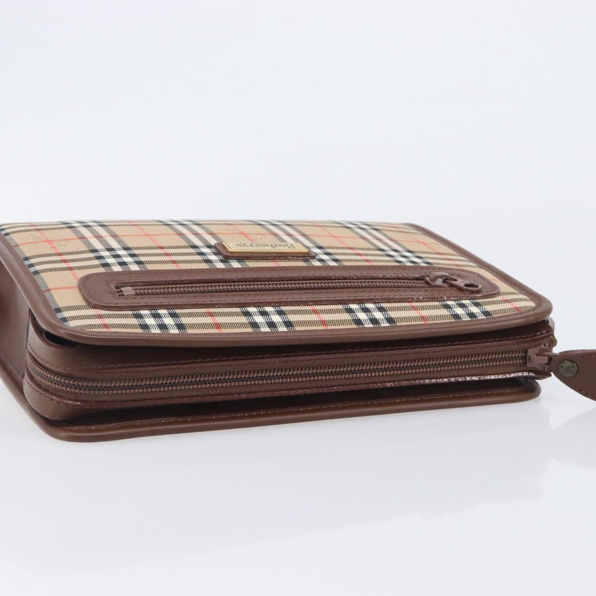 Burberry Nova Check Pochette Canvas Beige Canvas Clutche & Pouche Bag (Pre-Owned)