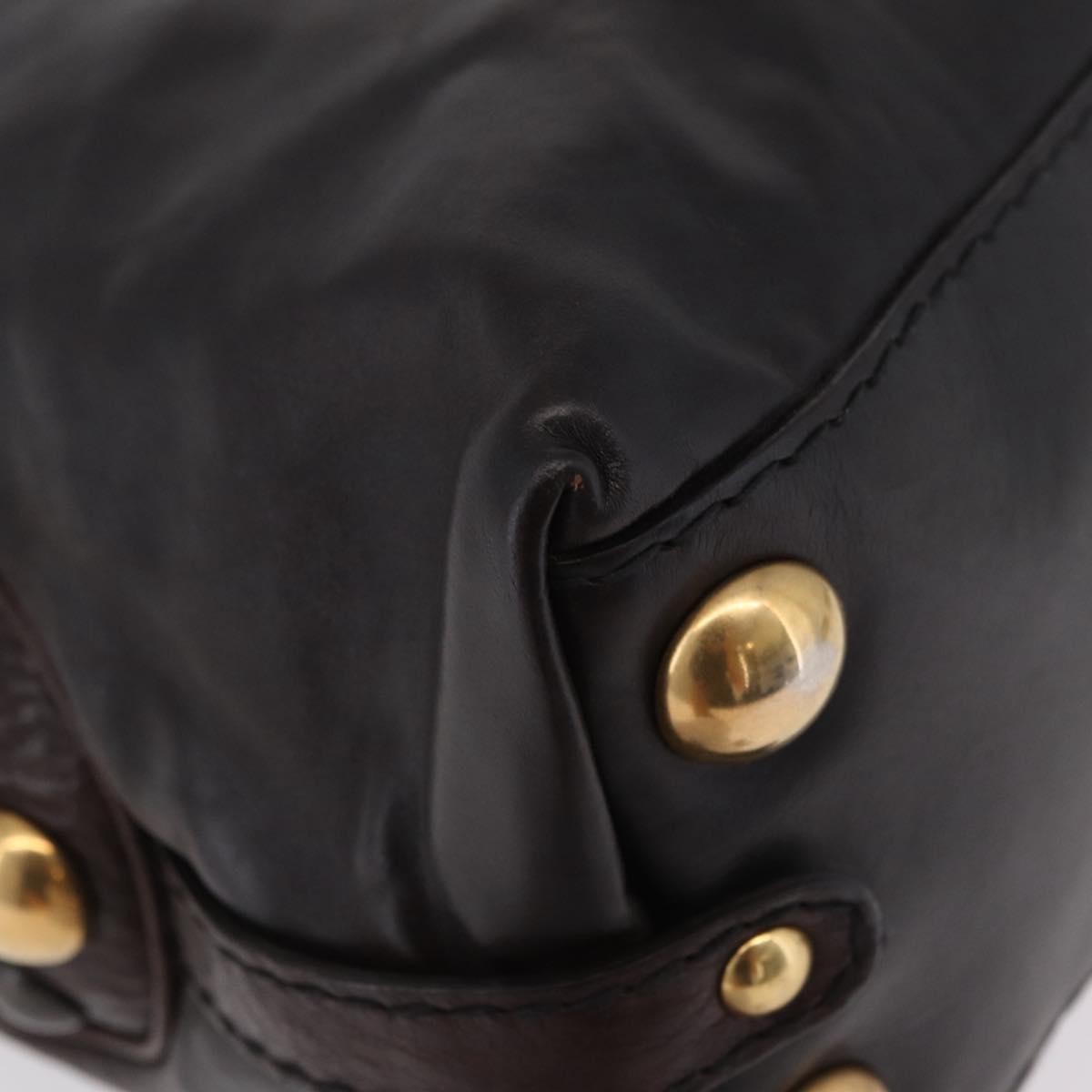 Gucci Babouska Heart Dome Satchel Leather Black Leather Handbag (Pre-Owned)