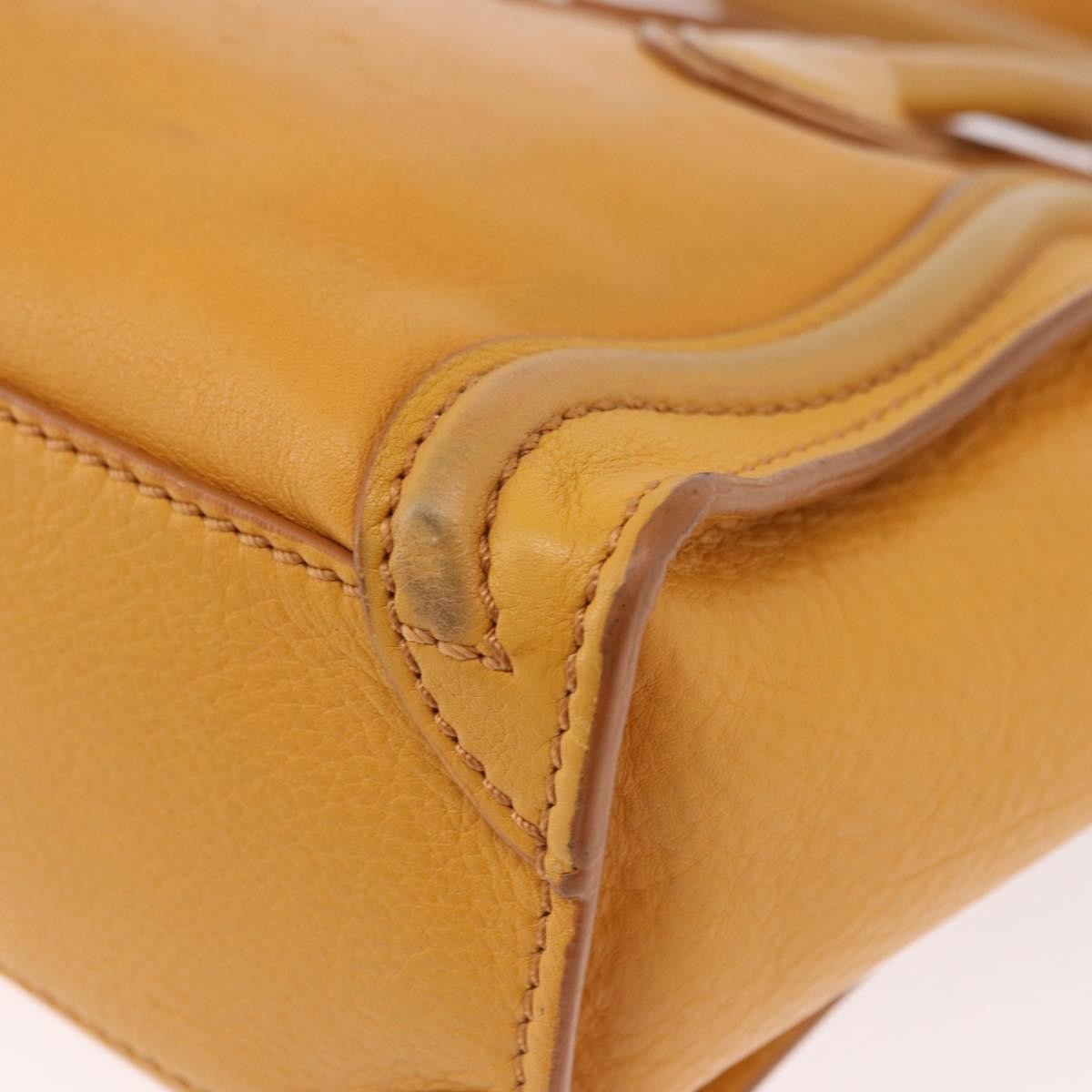 Celine Luggage Smooth Leather Yellow Leather Tote Bag Bag (Pre-Owned)